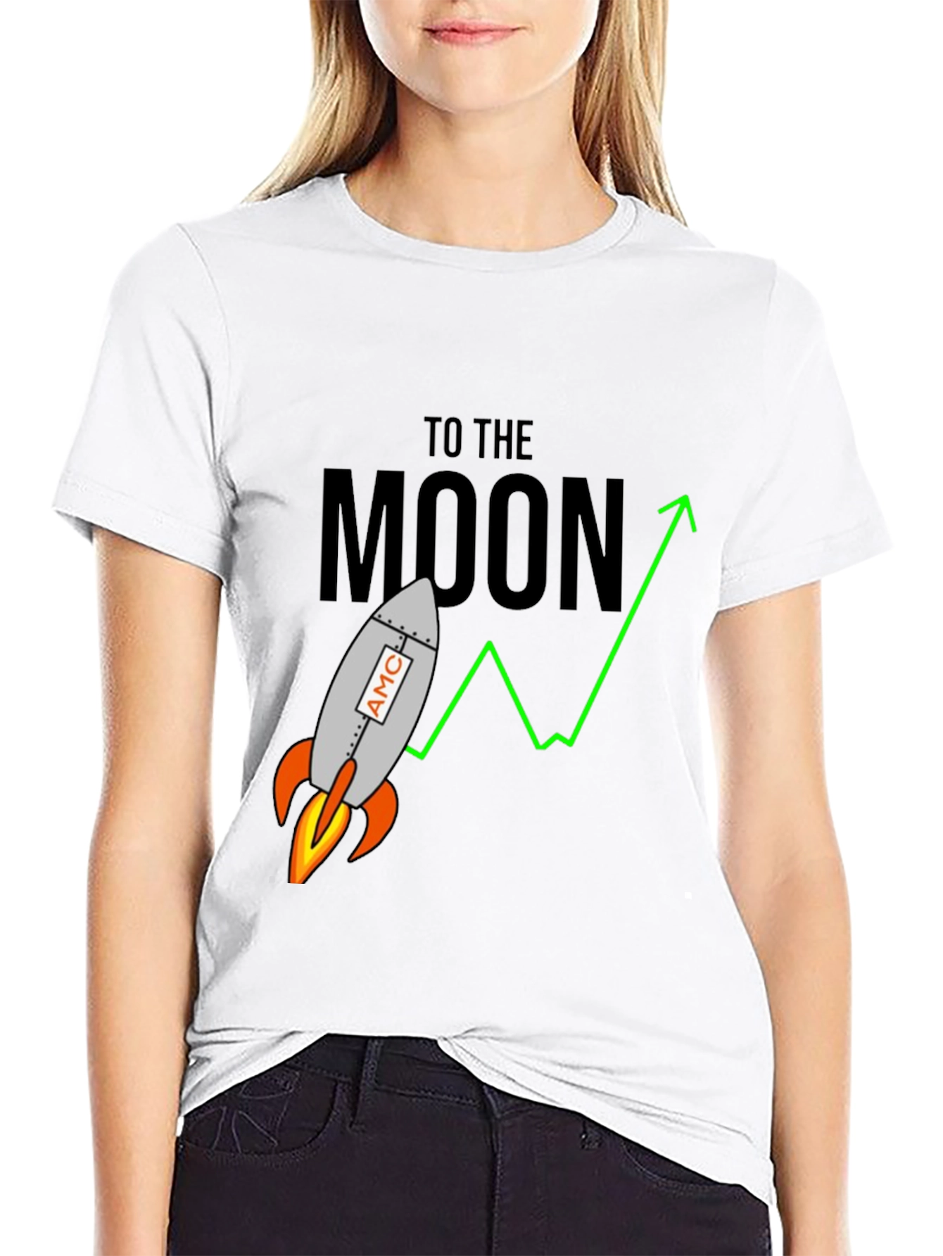 AMC To The Moon Rocket Graphic T-Shirt