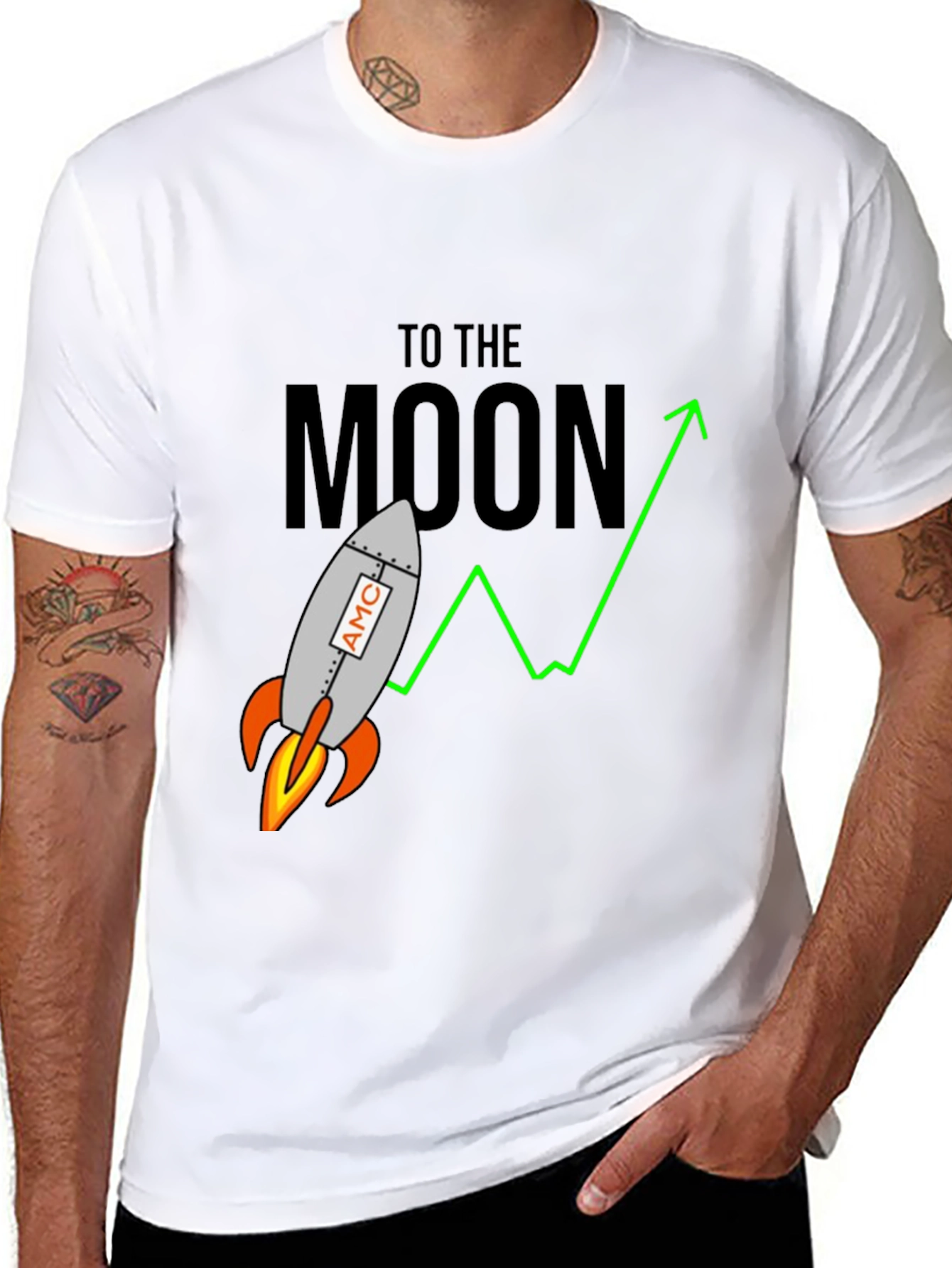 AMC To The Moon Rocket Graphic T-Shirt