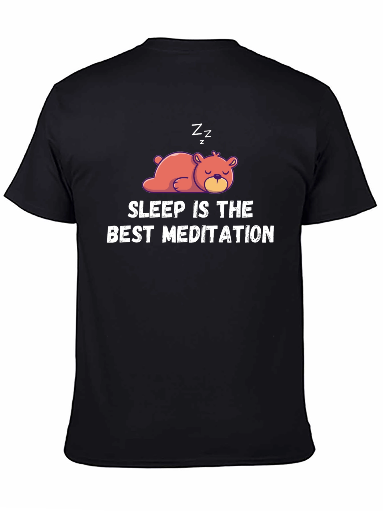 Sleep Is The Best Meditation Black T-Shirt