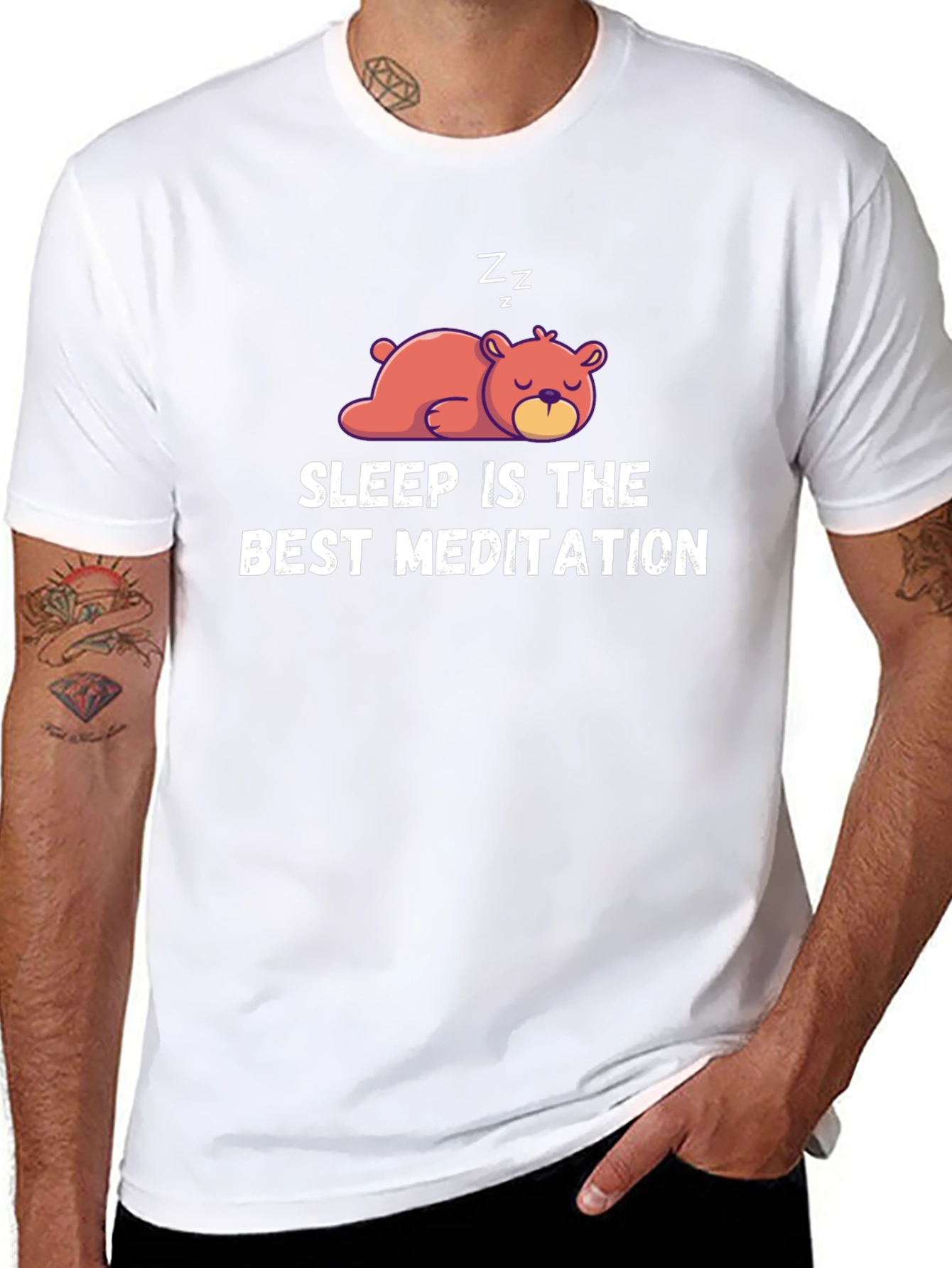 Sleep Is The Best Meditation Black T-Shirt