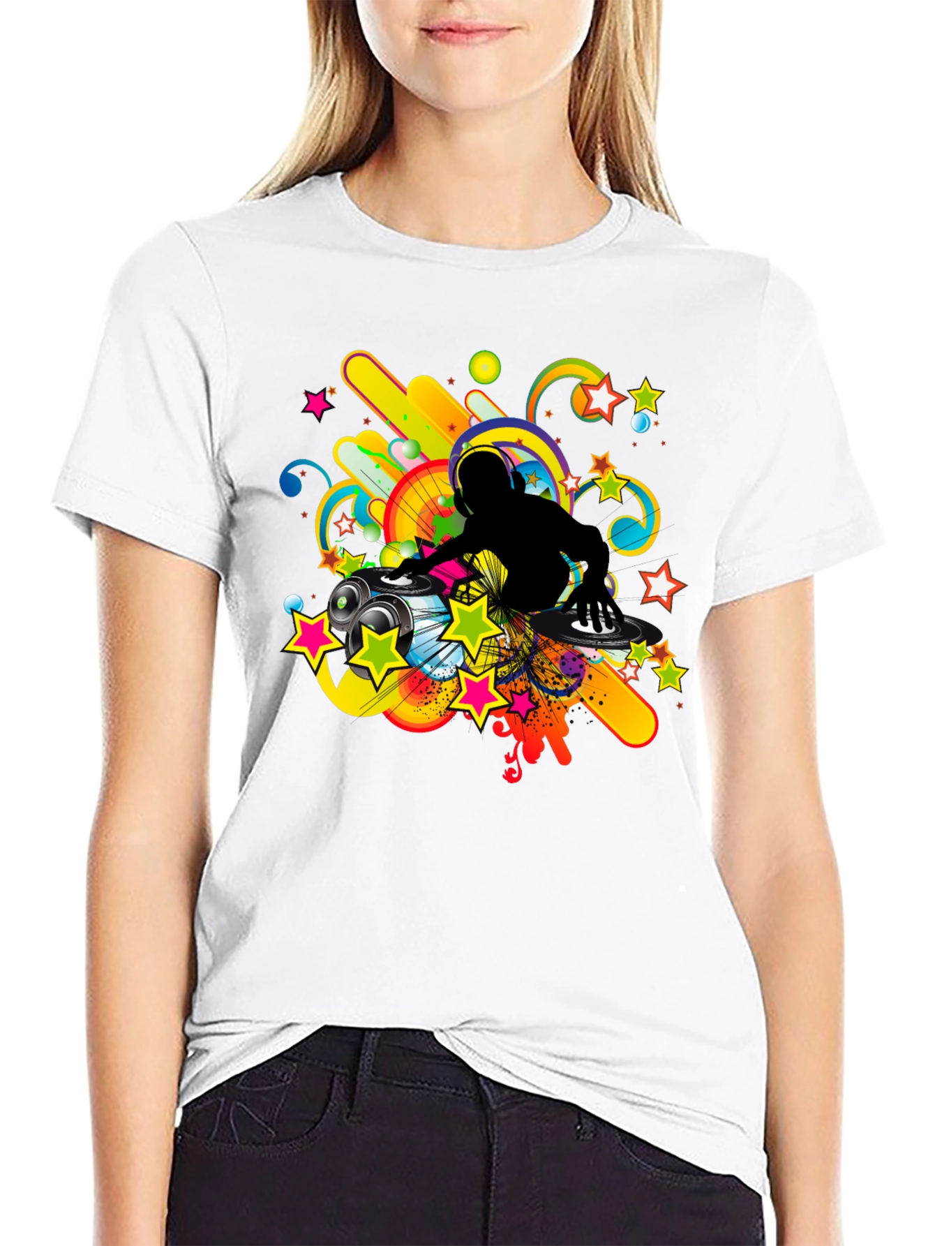 DJ Graphic Print Black T-Shirt