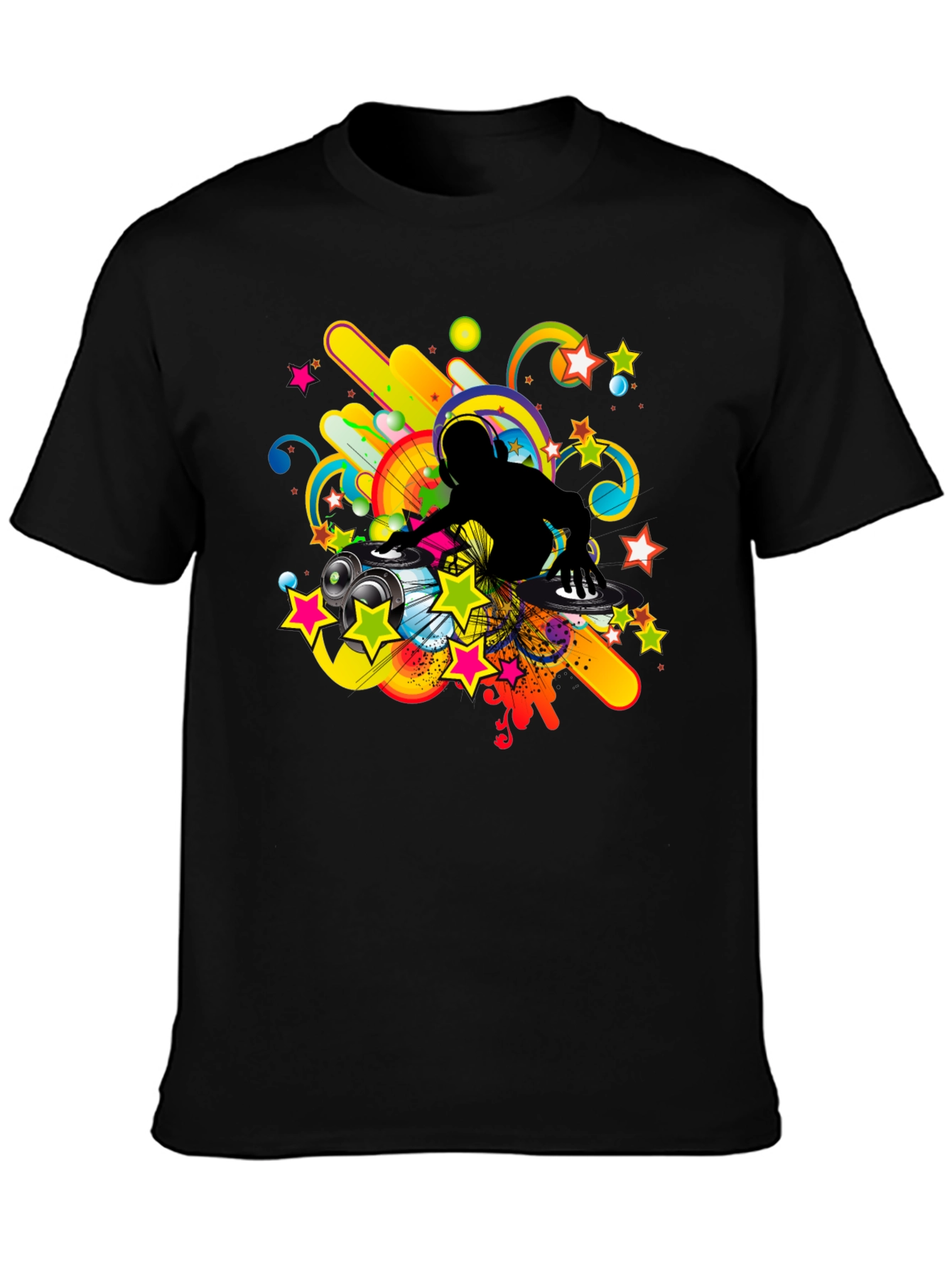 DJ Graphic Print Black T-Shirt