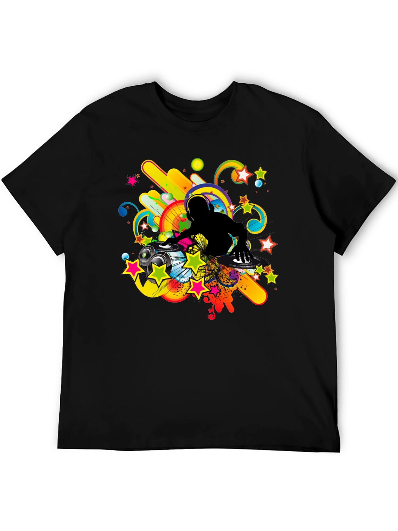 DJ Graphic Print Black T-Shirt