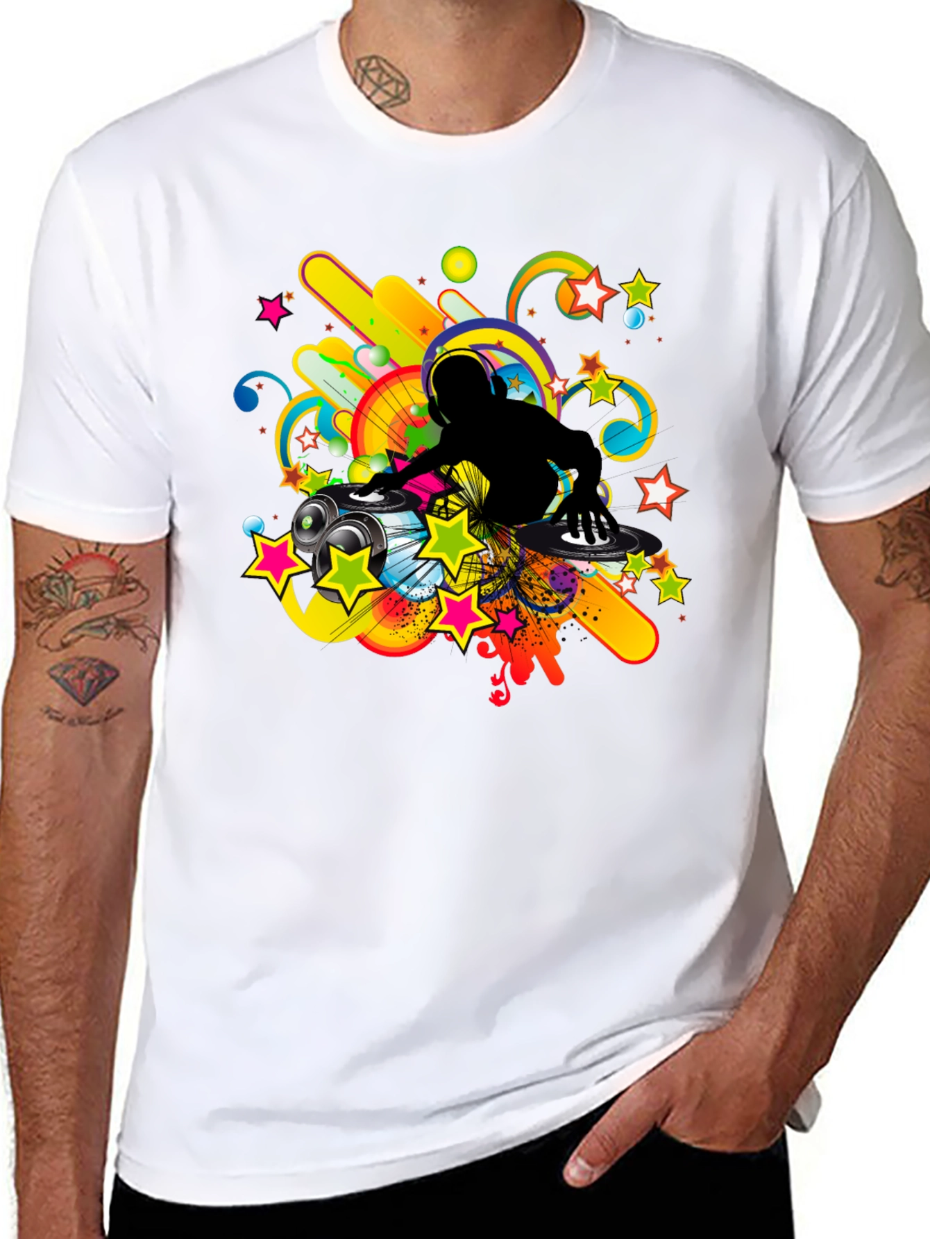 DJ Graphic Print Black T-Shirt