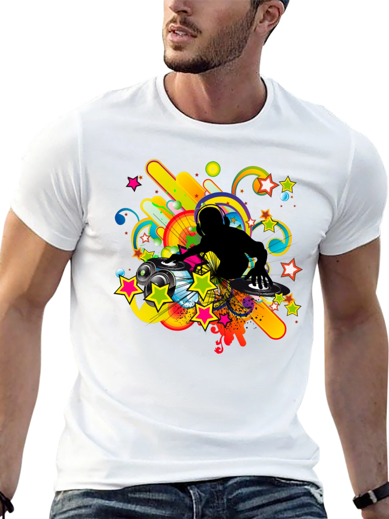 DJ Graphic Print Black T-Shirt