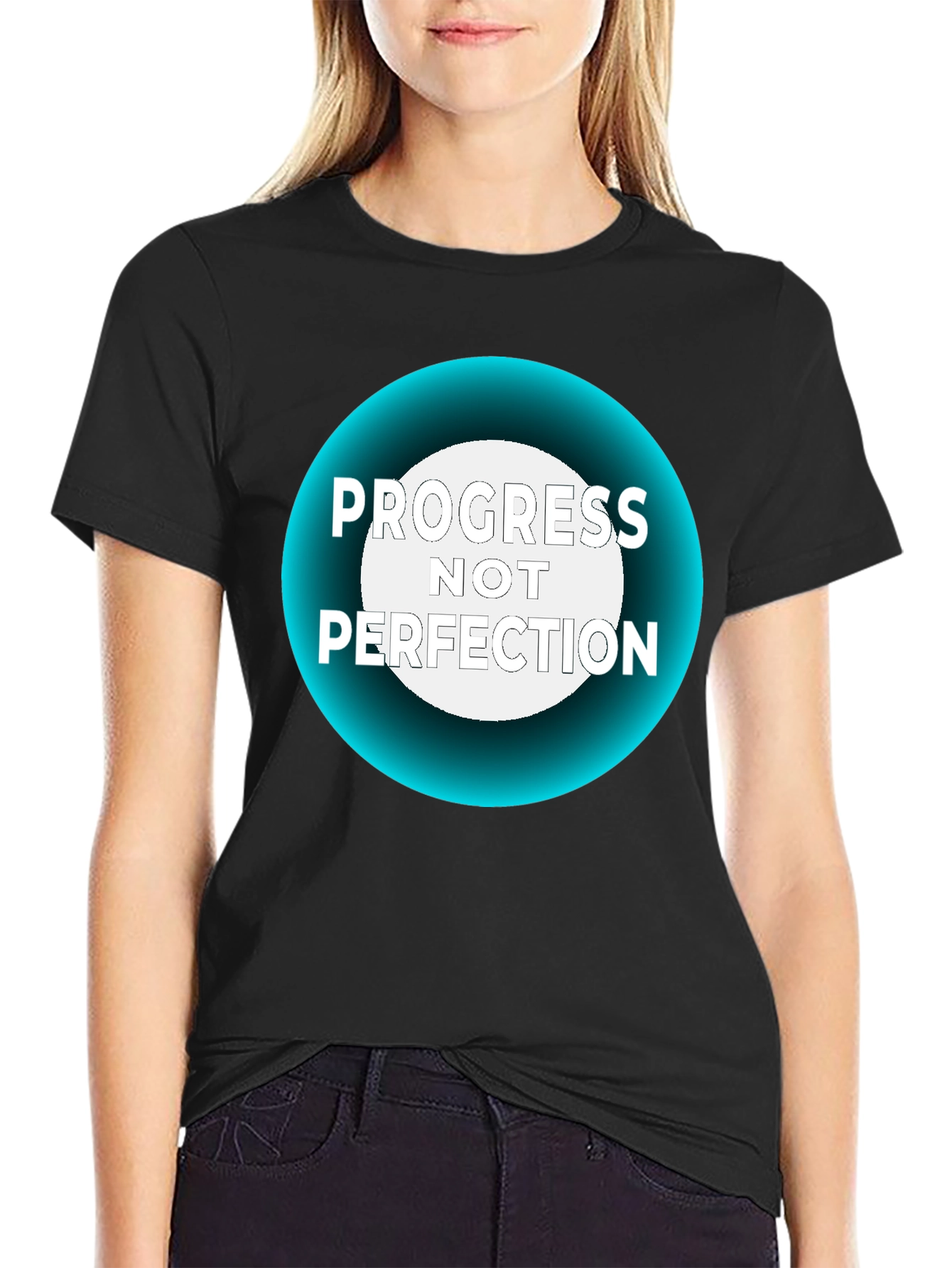 Progress Not Perfection Black T-Shirt