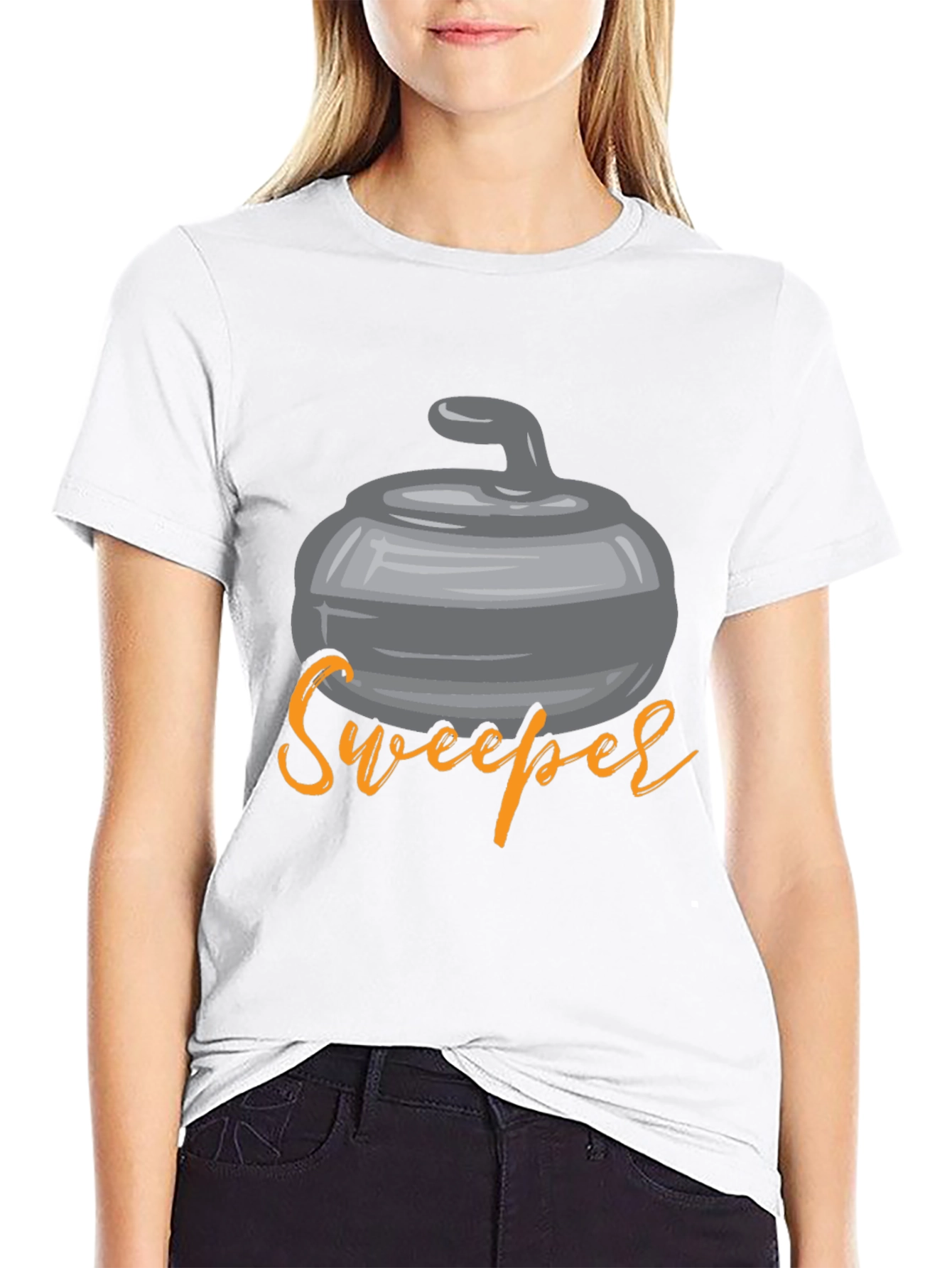 Curling Sweeper Graphic Tee - Black T-Shirt