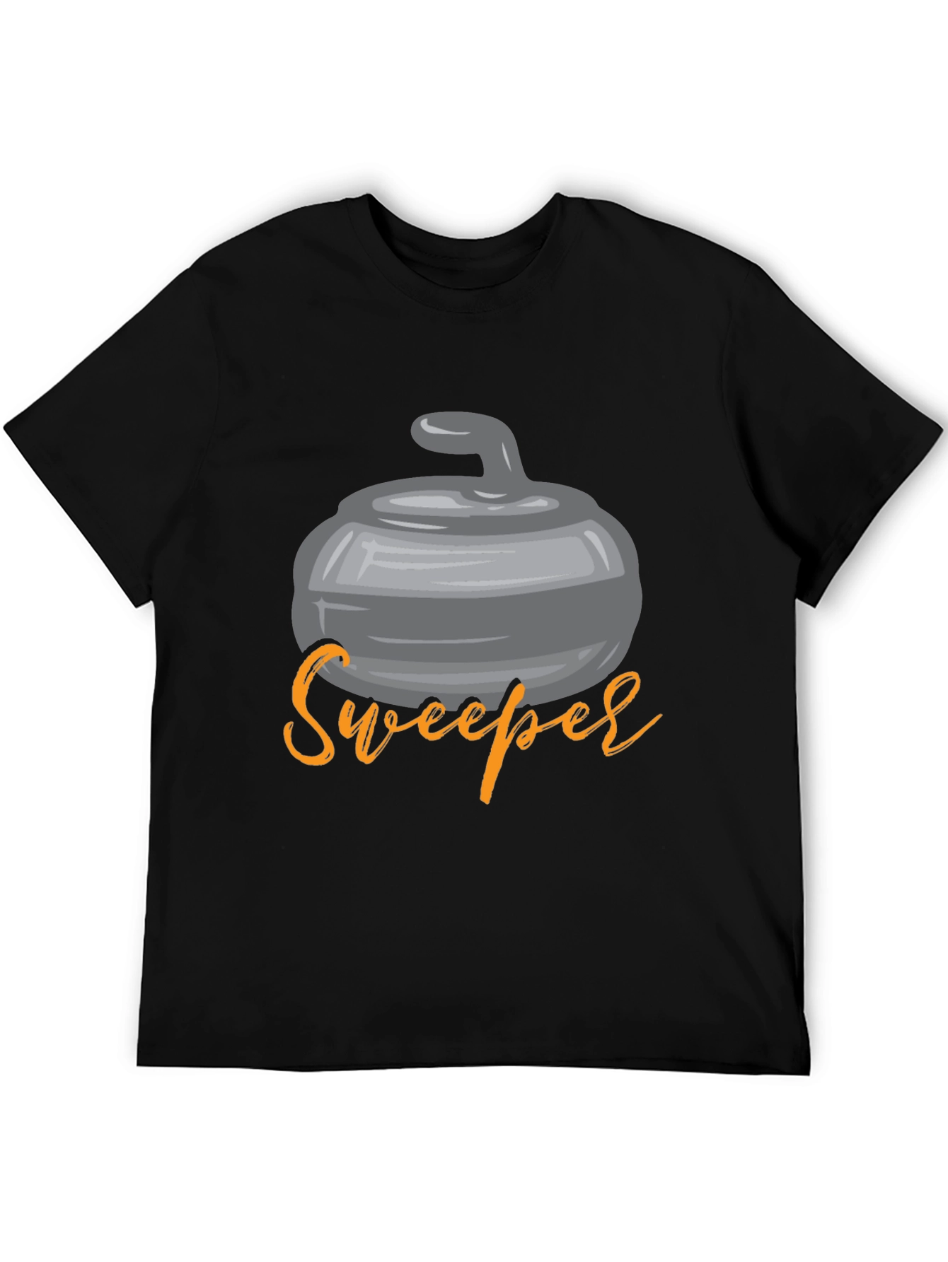 Curling Sweeper Graphic Tee - Black T-Shirt