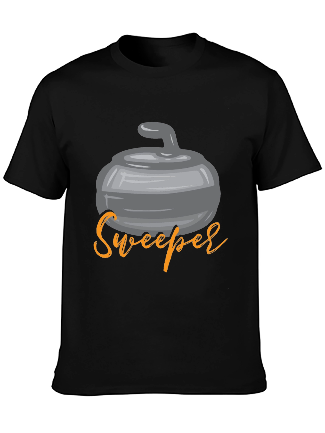 Curling Sweeper Graphic Tee - Black T-Shirt