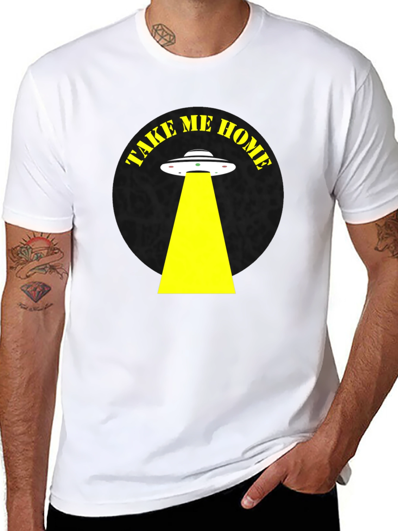 Take Me Home Alien Abduction Black T-Shirt
