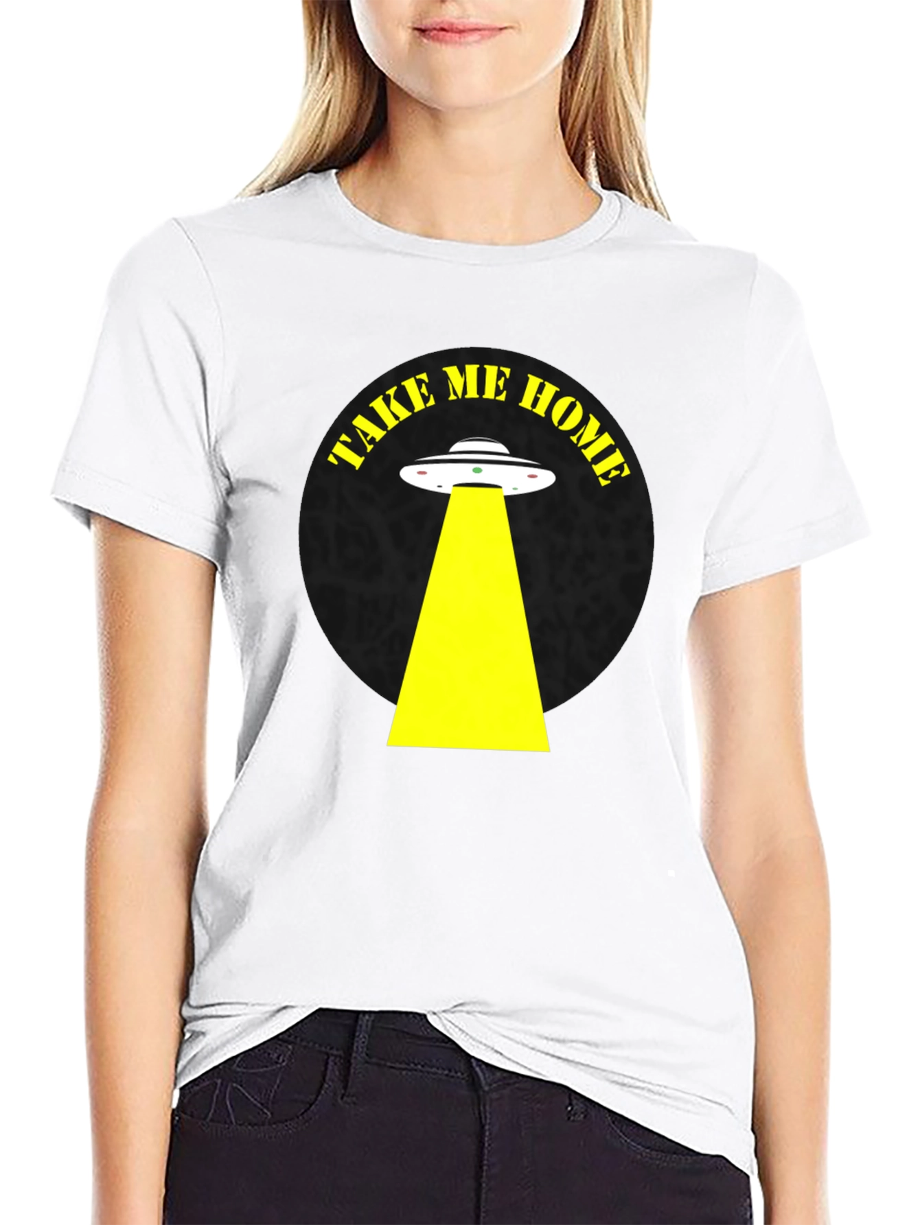 Take Me Home Alien Abduction Black T-Shirt