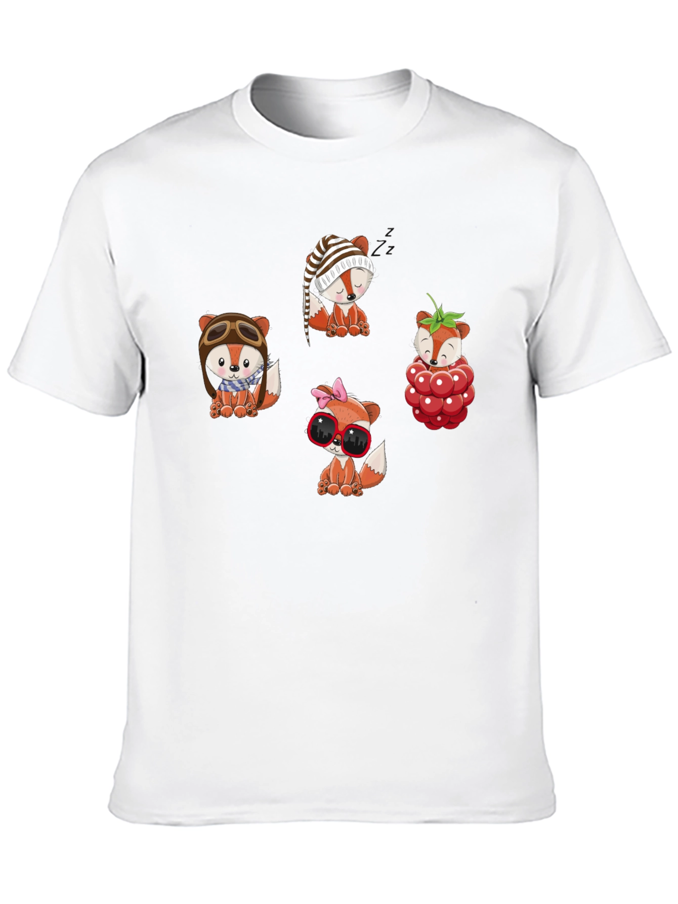 Fox Cartoon Graphic Black Tee
