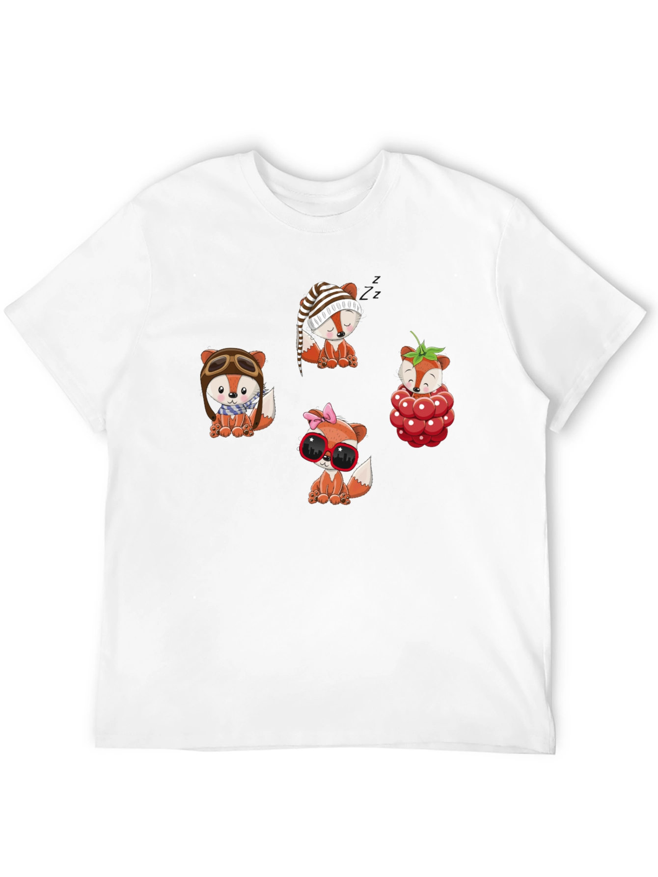 Fox Cartoon Graphic Black Tee