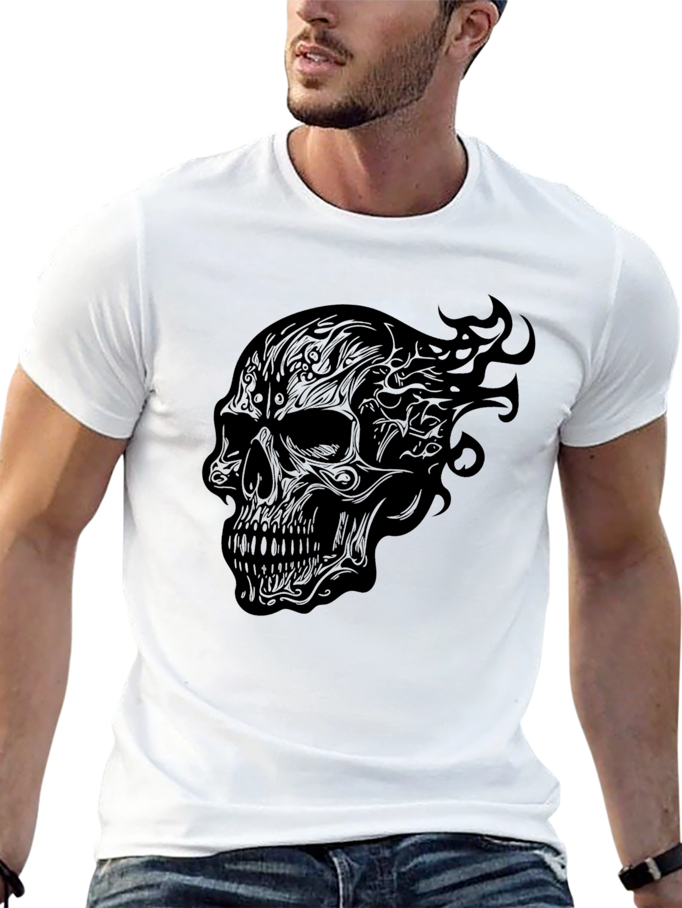 Skull Graphic Tee - Mens Black T-Shirt
