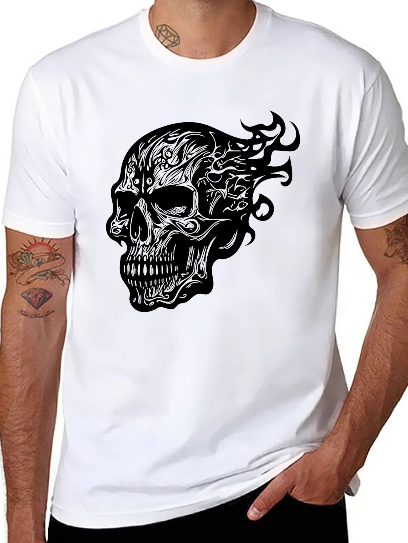 Skull Graphic Tee - Mens Black T-Shirt