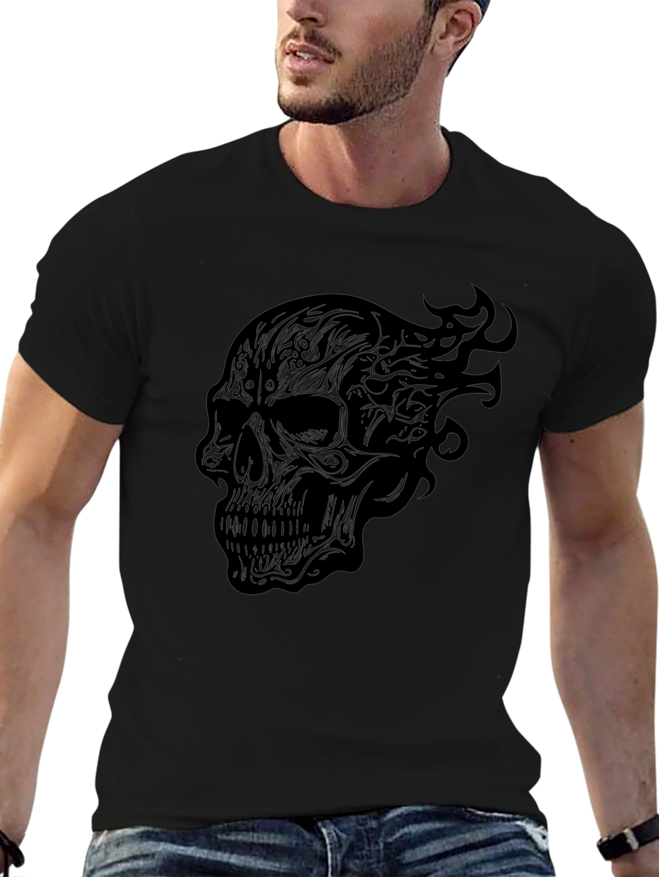 Skull Graphic Tee - Mens Black T-Shirt
