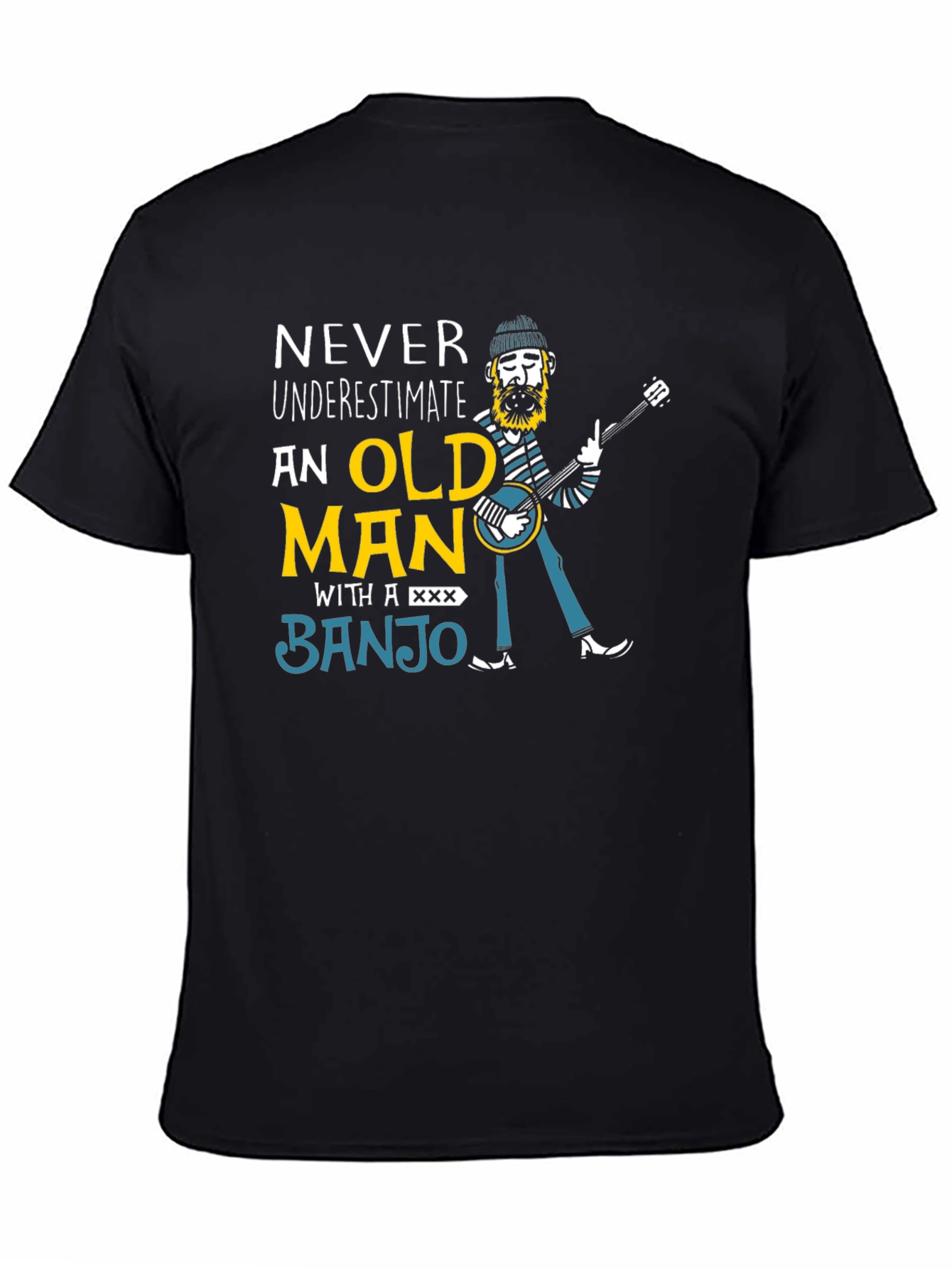 Never Underestimate Old Man Banjo T-Shirt