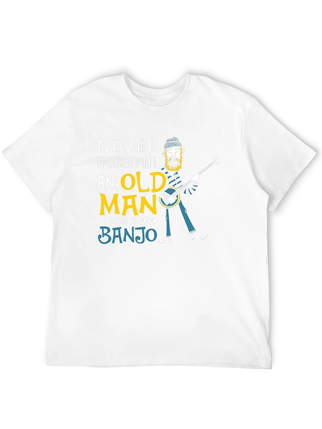Never Underestimate Old Man Banjo T-Shirt