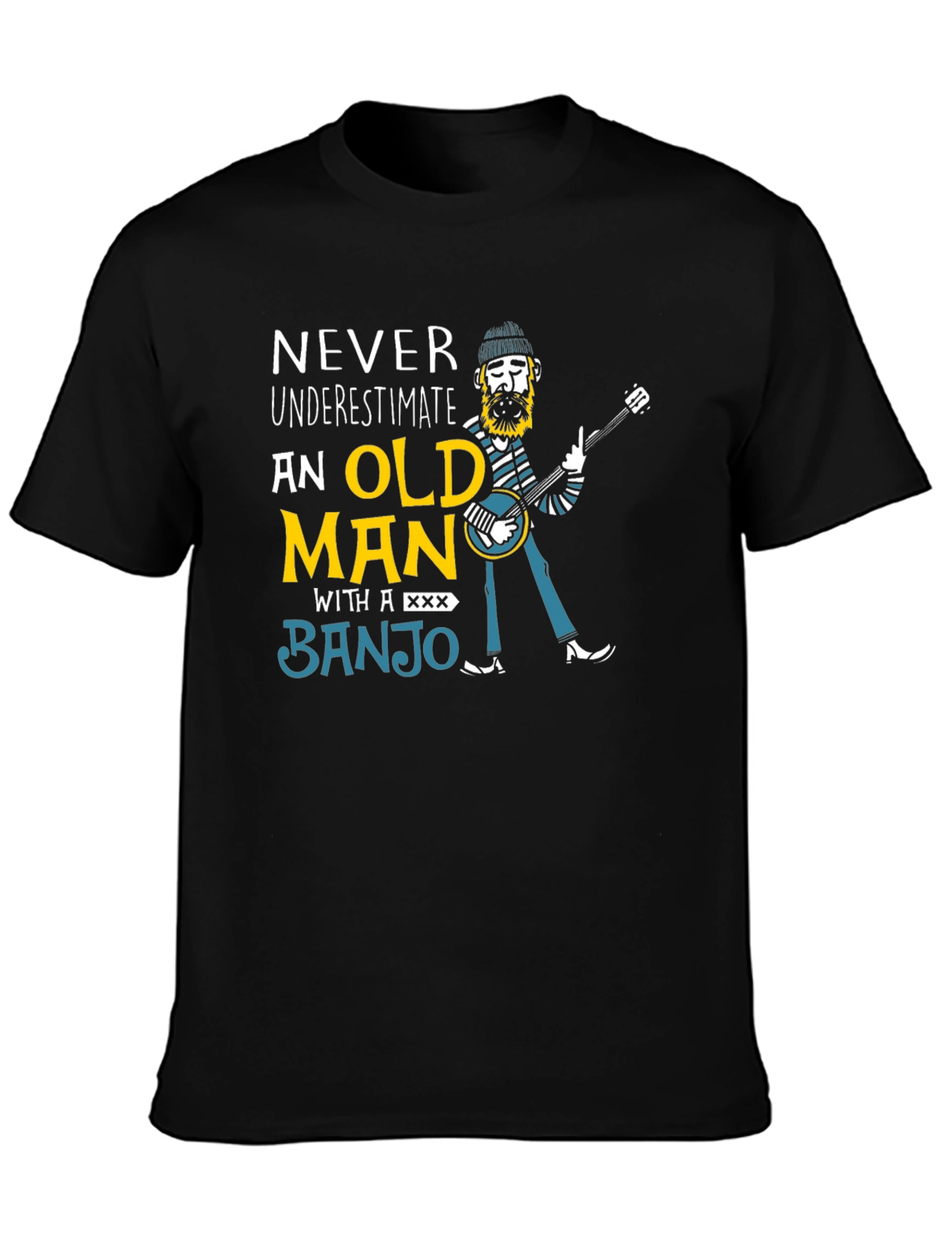 Never Underestimate Old Man Banjo T-Shirt