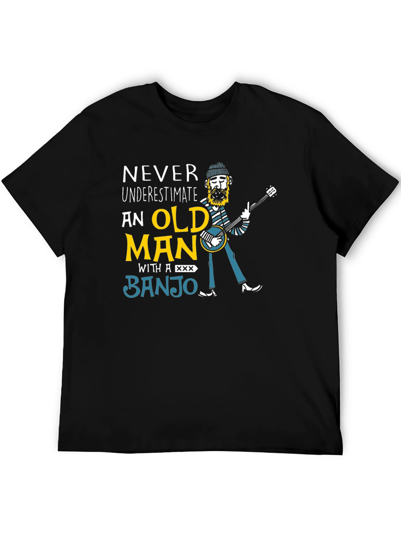 Never Underestimate Old Man Banjo T-Shirt