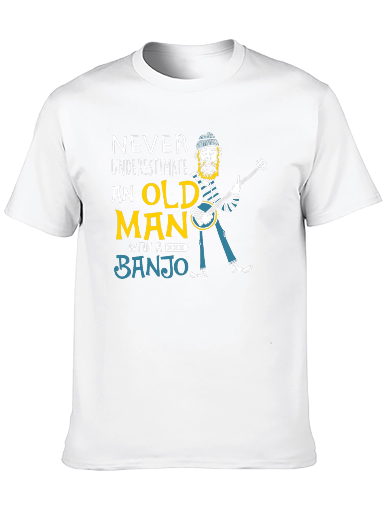 Never Underestimate Old Man Banjo T-Shirt
