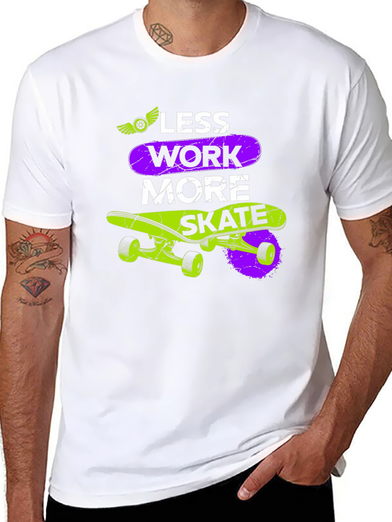 Less Work More Skate Graphic T-Shirt