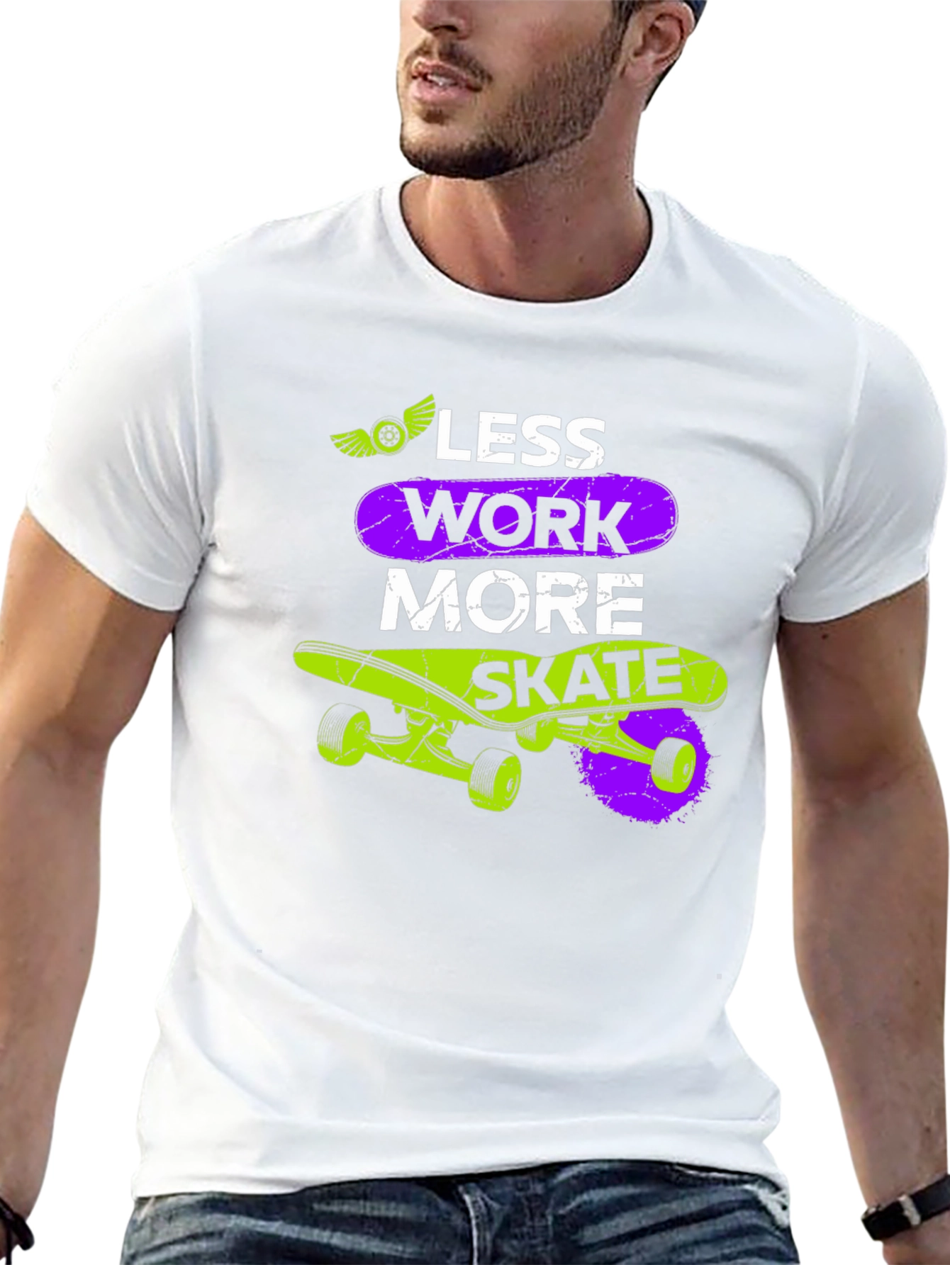 Less Work More Skate Graphic T-Shirt