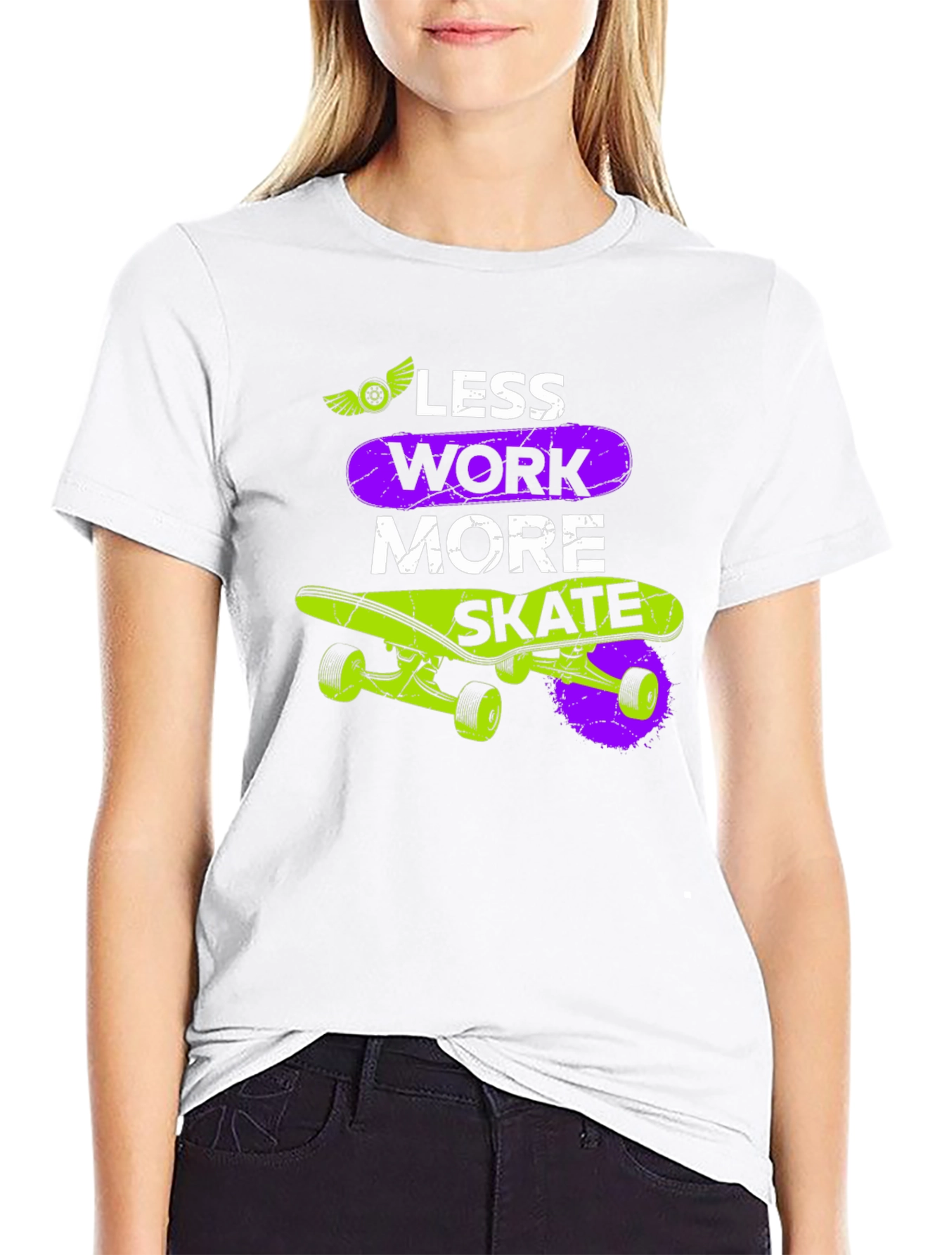 Less Work More Skate Graphic T-Shirt