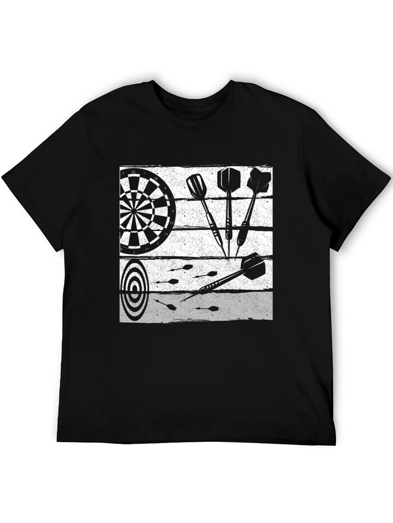 Darts Graphic T-Shirt - Black Cotton Tee