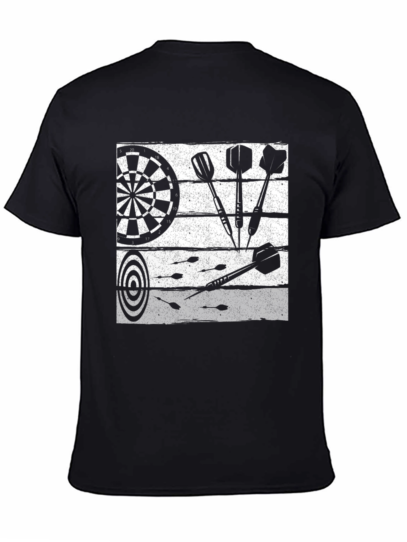 Darts Graphic T-Shirt - Black Cotton Tee