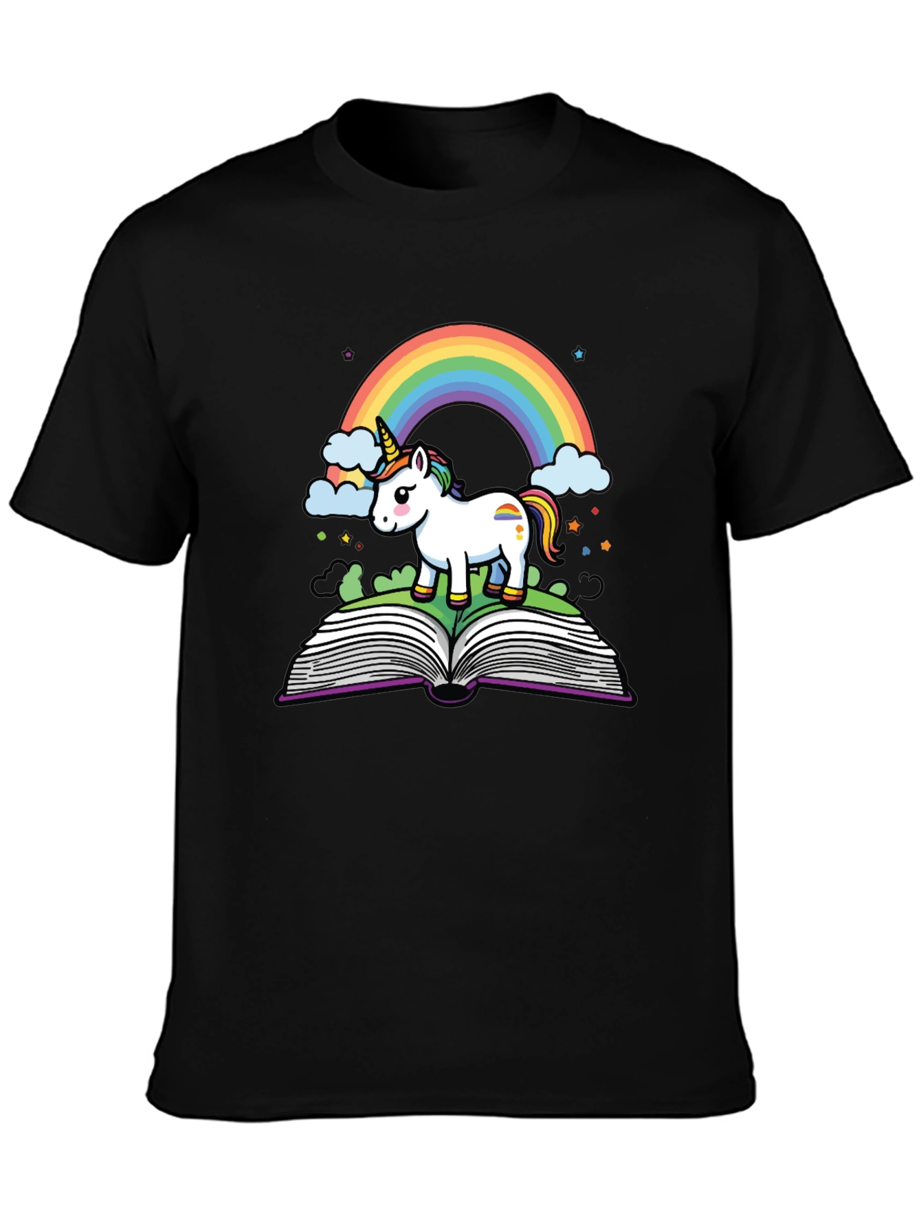 Unicorn Rainbow Book T-Shirt