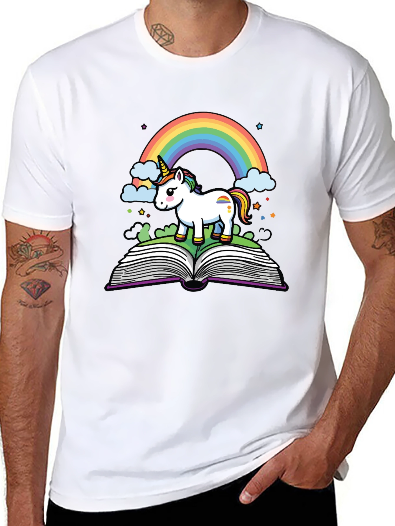 Unicorn Rainbow Book T-Shirt