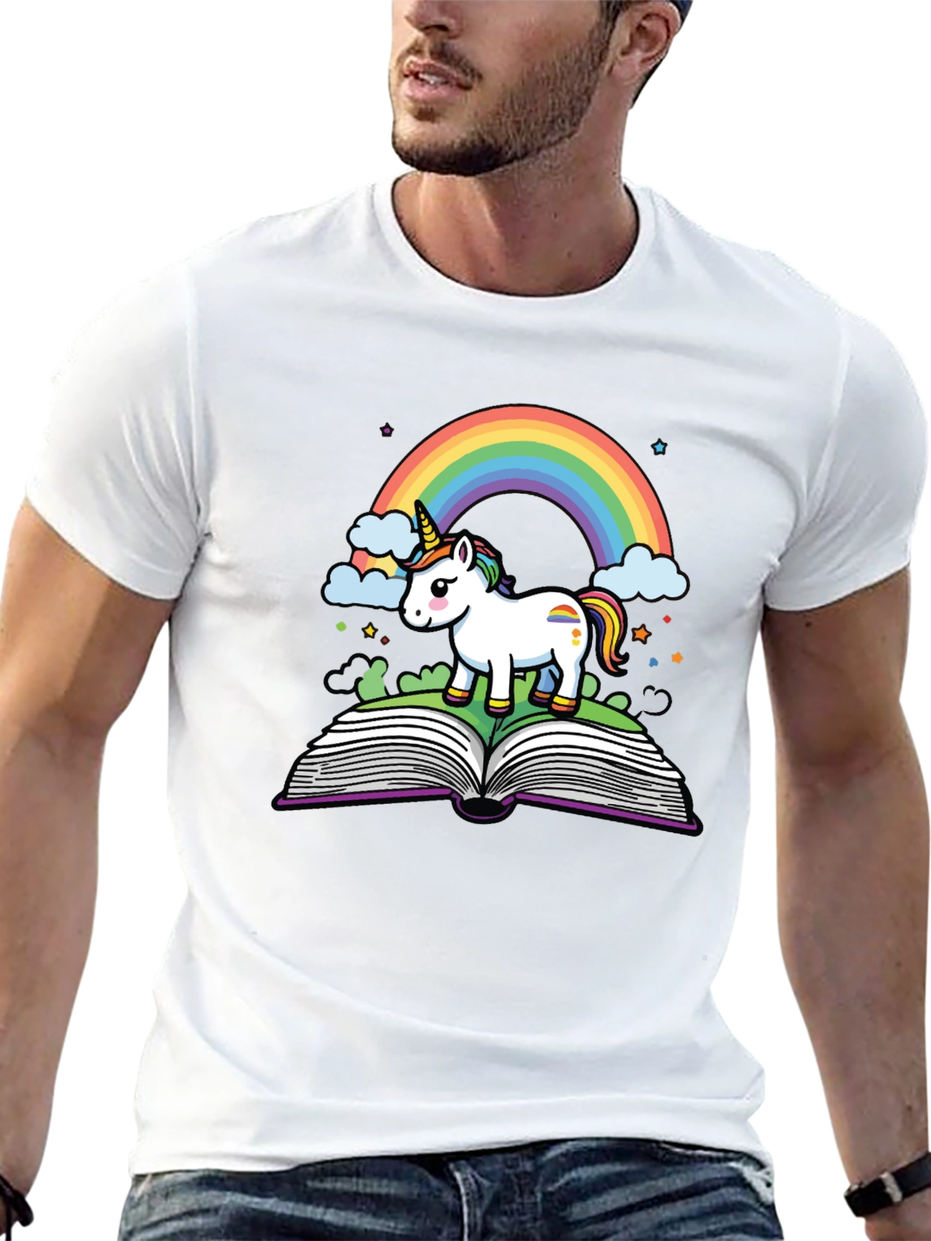 Unicorn Rainbow Book T-Shirt