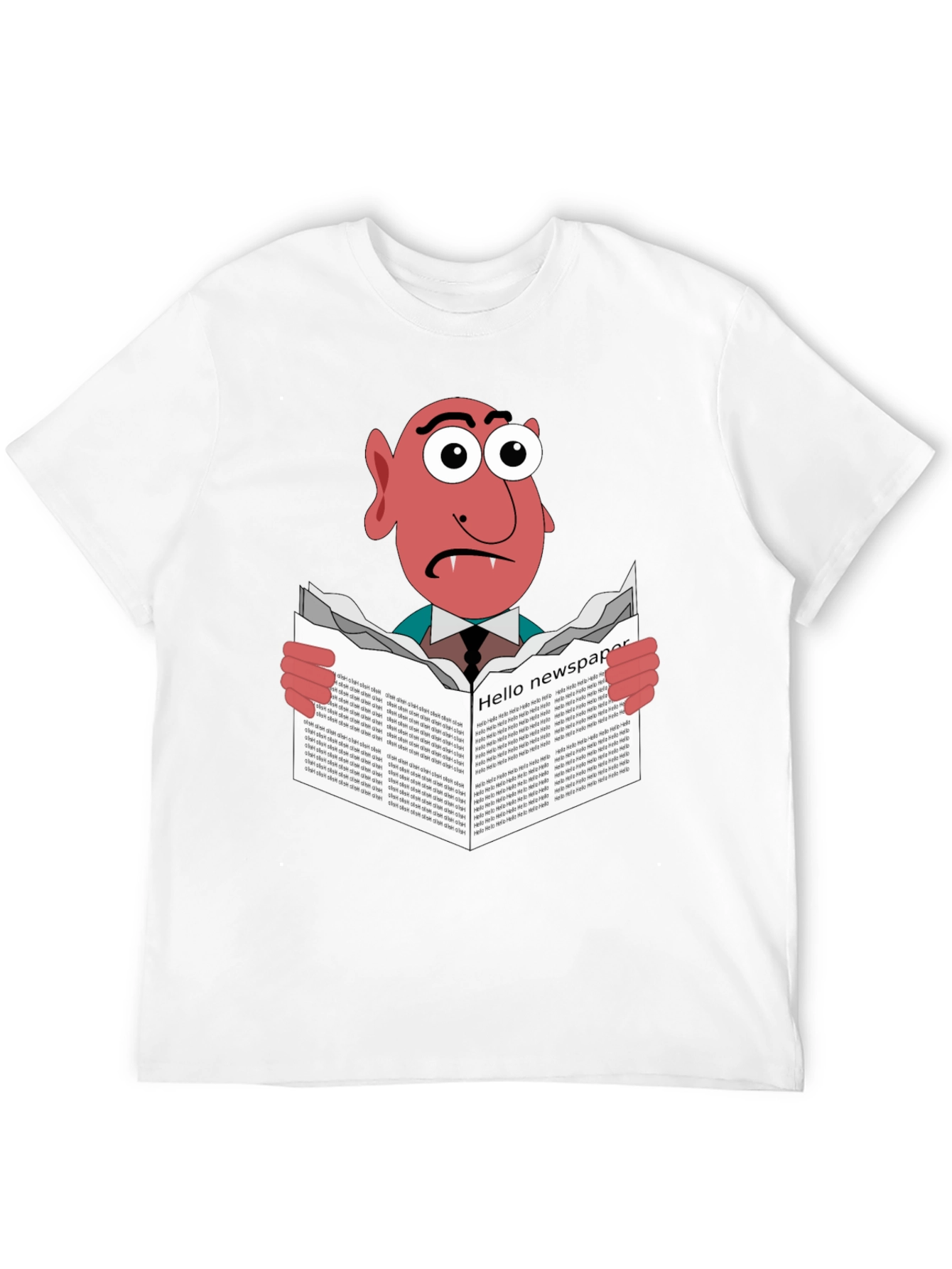 Vampire Reading Newspaper Graphic T-Shirt