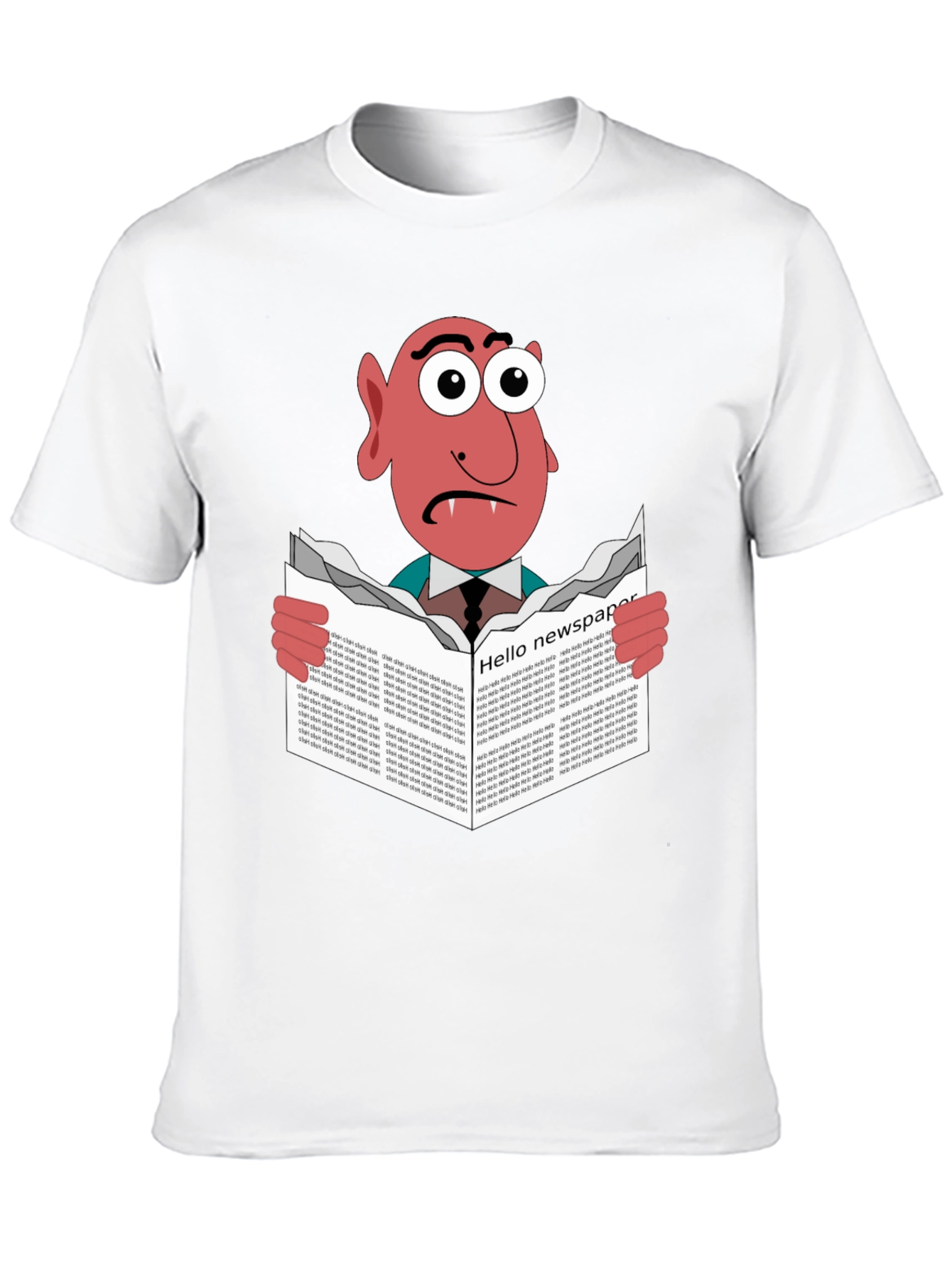 Vampire Reading Newspaper Graphic T-Shirt