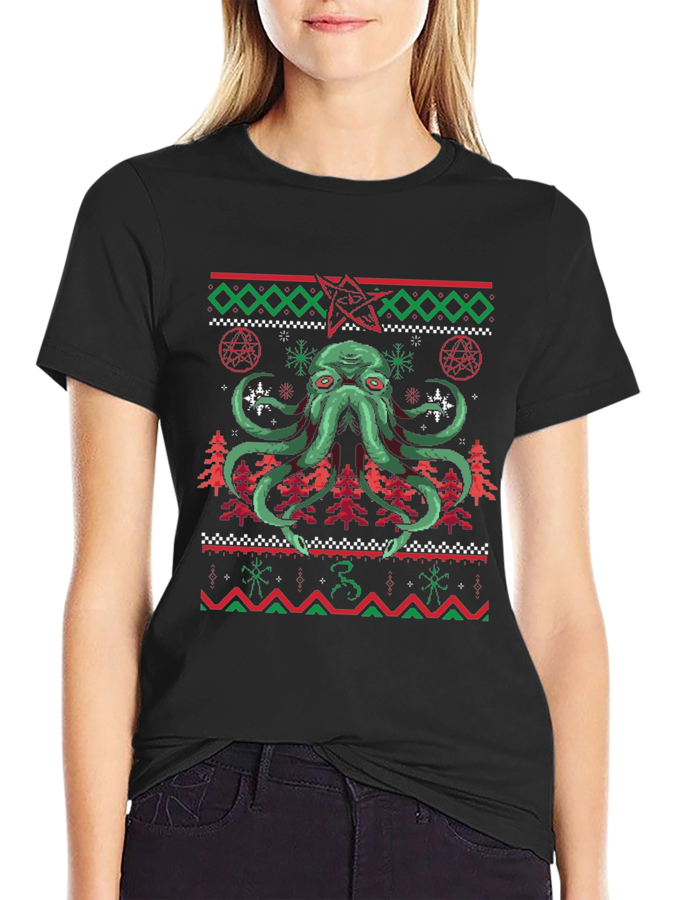 Cthulhu Christmas T-Shirt Ugly Sweater Style