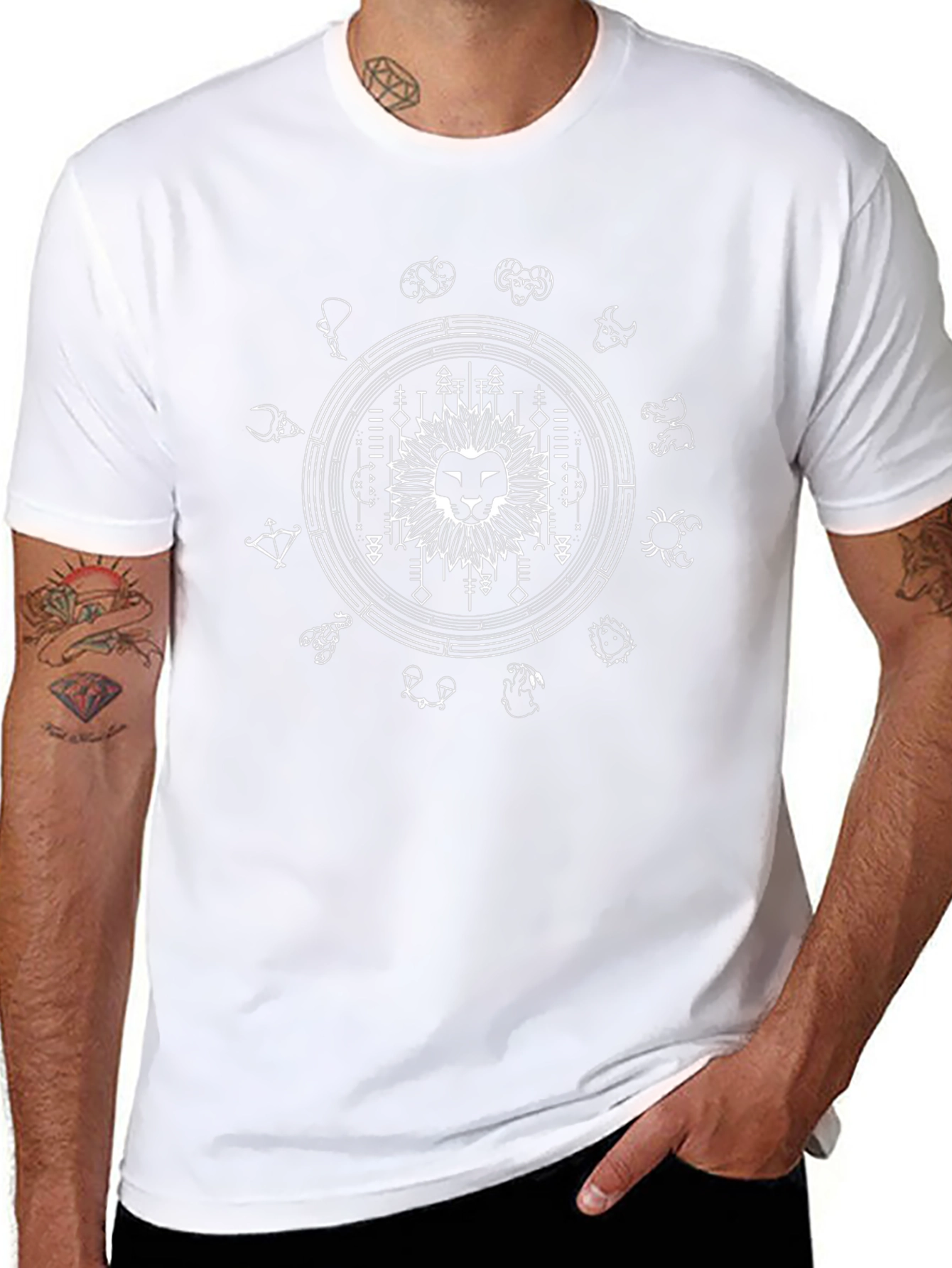 Zodiac Lion Graphic Tee - Stylish Astrology Shirt