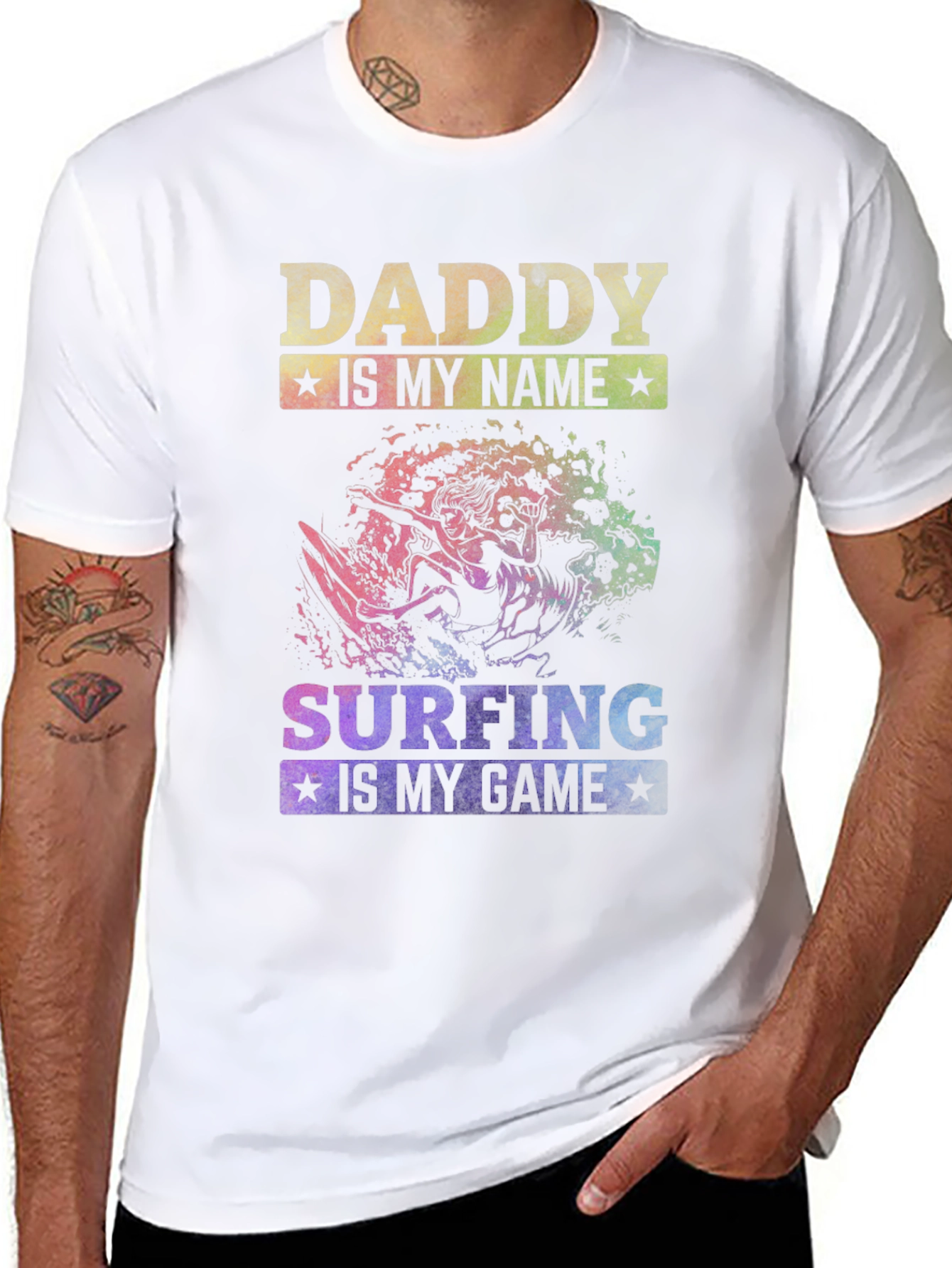 Daddy Surfing T-Shirt - Surfer Dad Tee