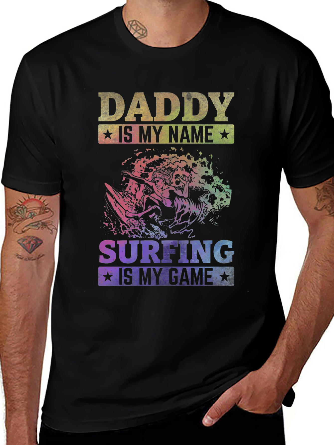 Daddy Surfing T-Shirt - Surfer Dad Tee