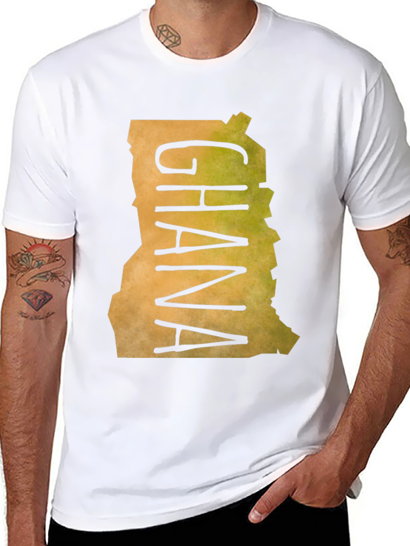 Ghana Map T-Shirt - Black Graphic Tee