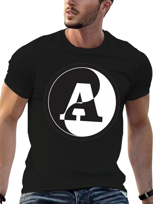 Yin Yang A Graphic Tee - Black Cotton Casual T-Shirt