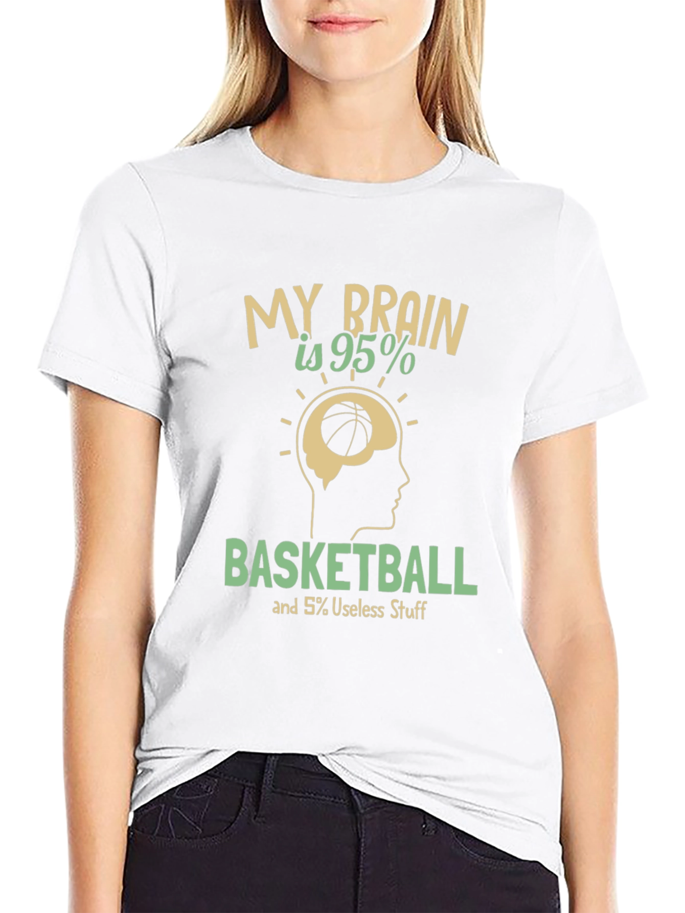 Basketball Brain Graphic T-Shirt - Funny Athlete Tee