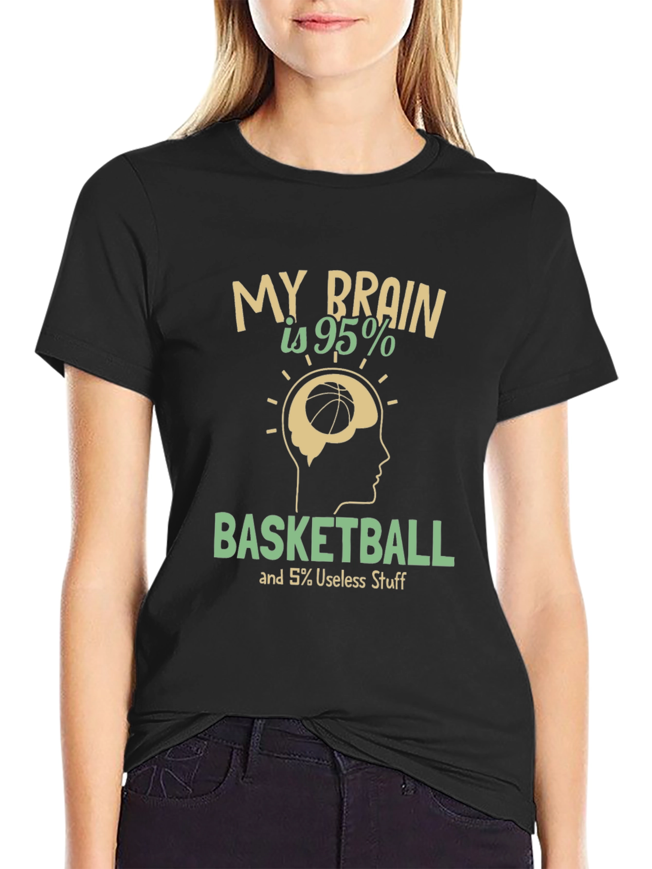 Basketball Brain Graphic T-Shirt - Funny Athlete Tee