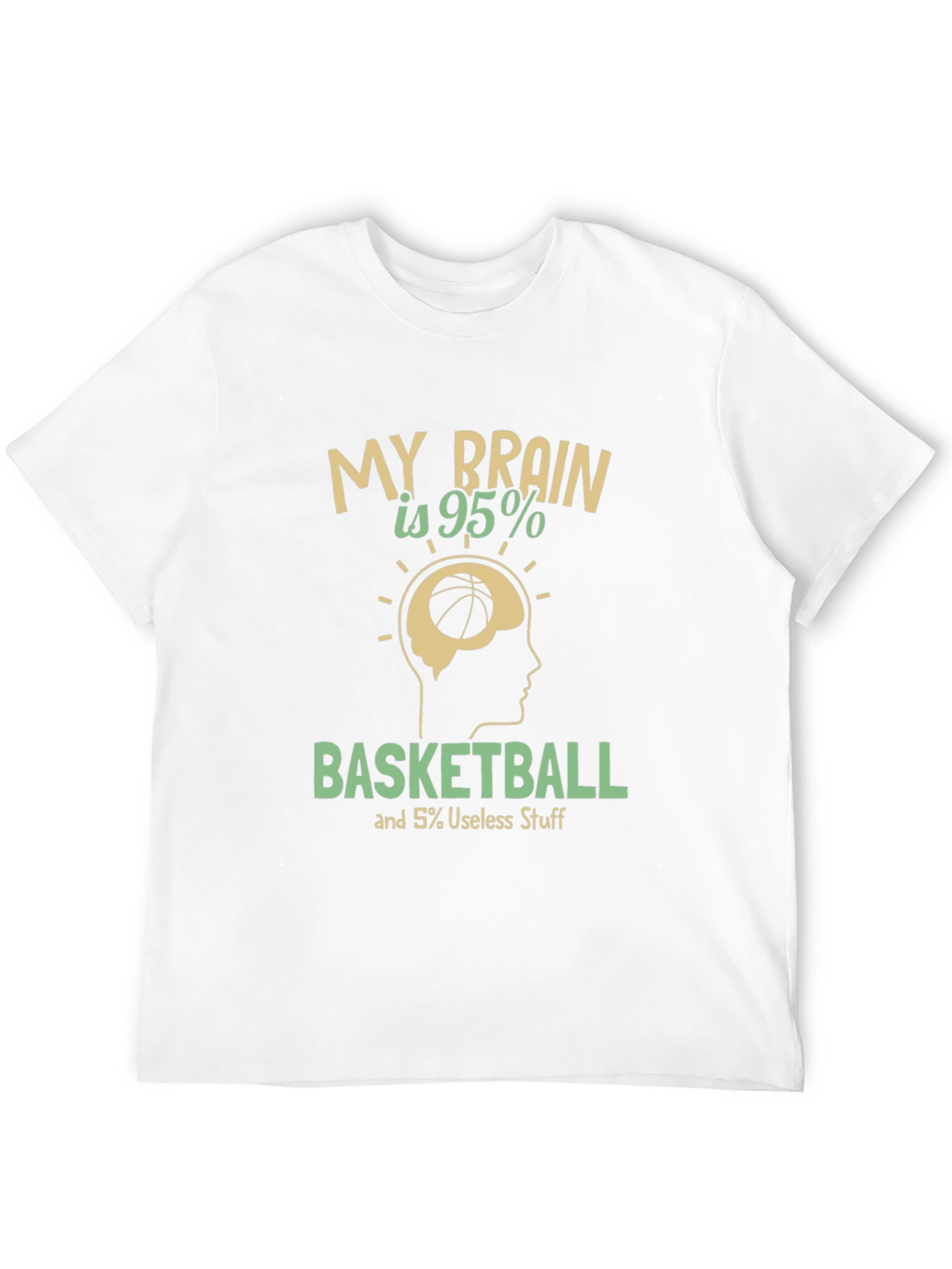 Basketball Brain Graphic T-Shirt - Funny Athlete Tee