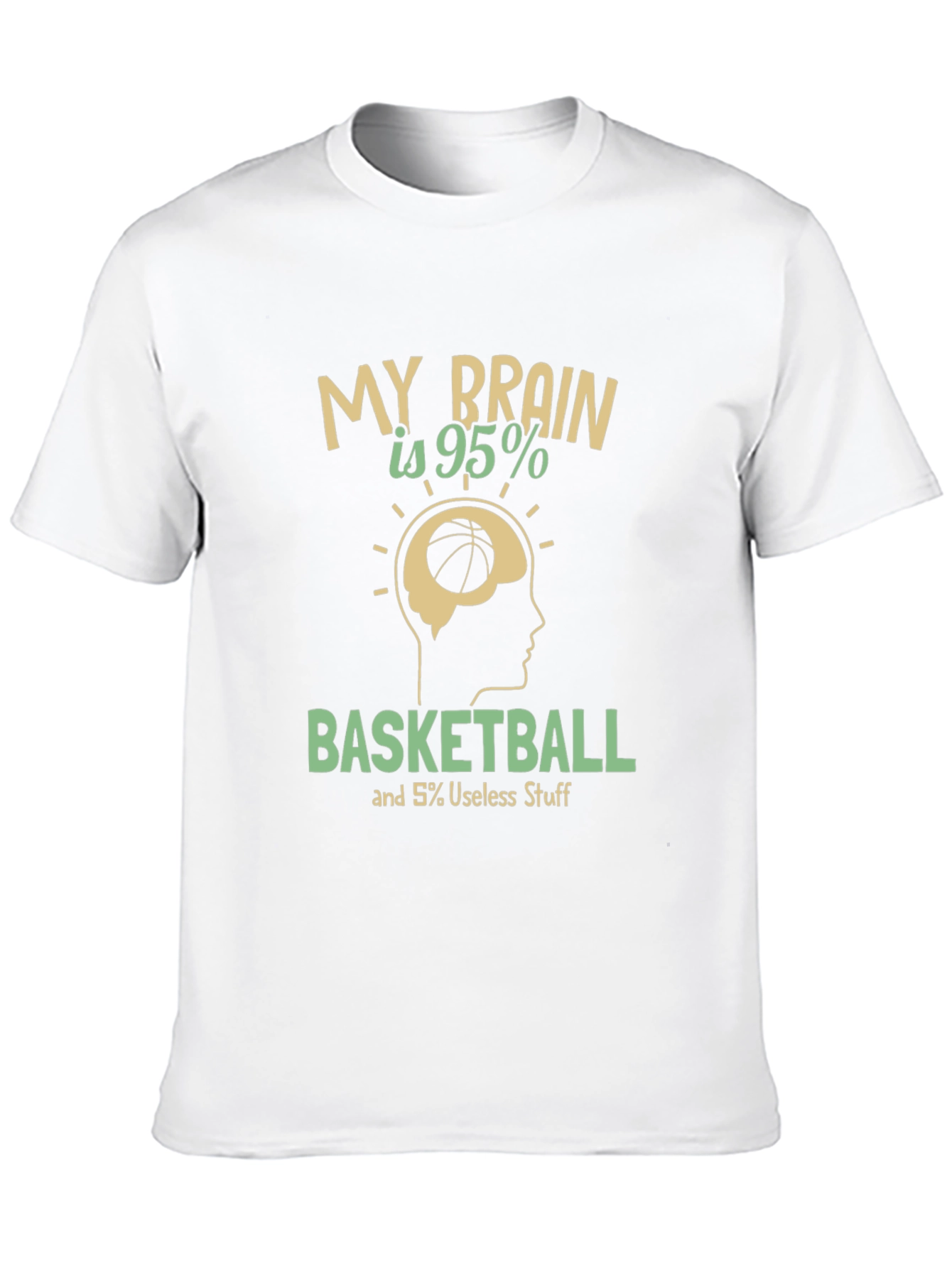 Basketball Brain Graphic T-Shirt - Funny Athlete Tee