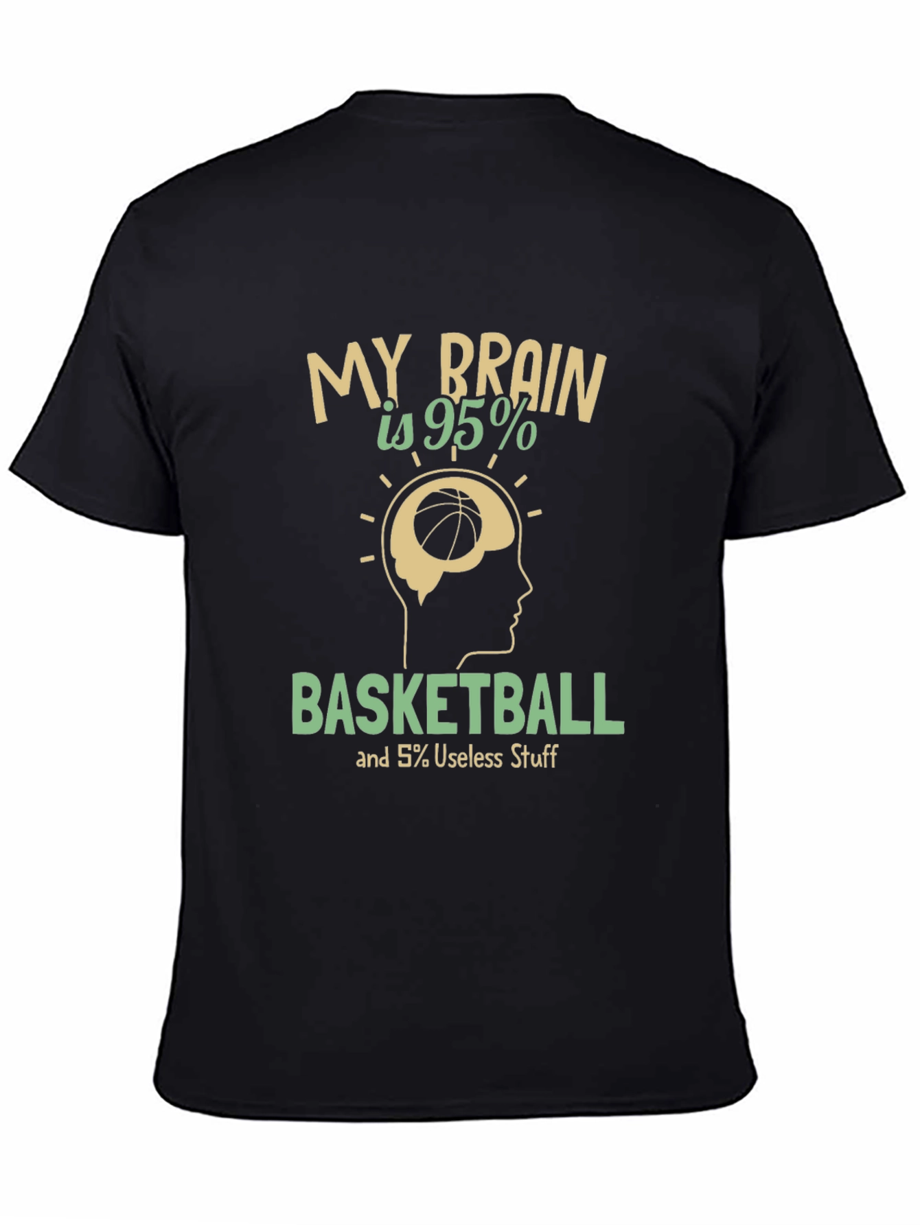 Basketball Brain Graphic T-Shirt - Funny Athlete Tee