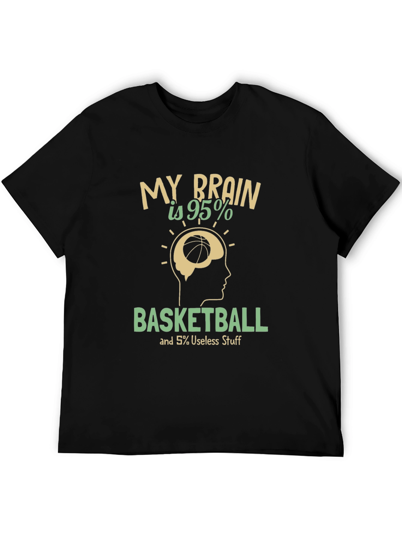 Basketball Brain Graphic T-Shirt - Funny Athlete Tee