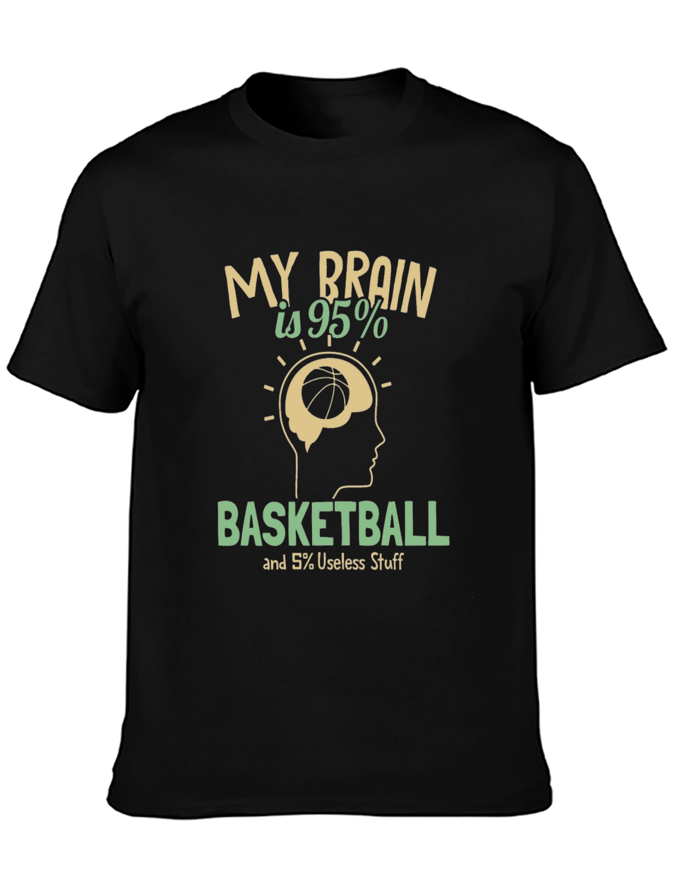 Basketball Brain Graphic T-Shirt - Funny Athlete Tee