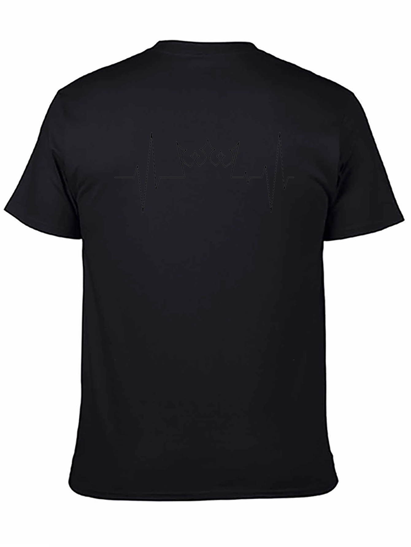 Crown Heartbeat Graphic T-Shirt - Mens Black Tee