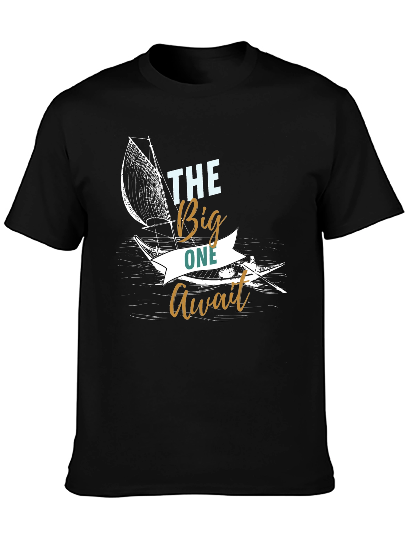 The Big One Await Black Graphic T-Shirt